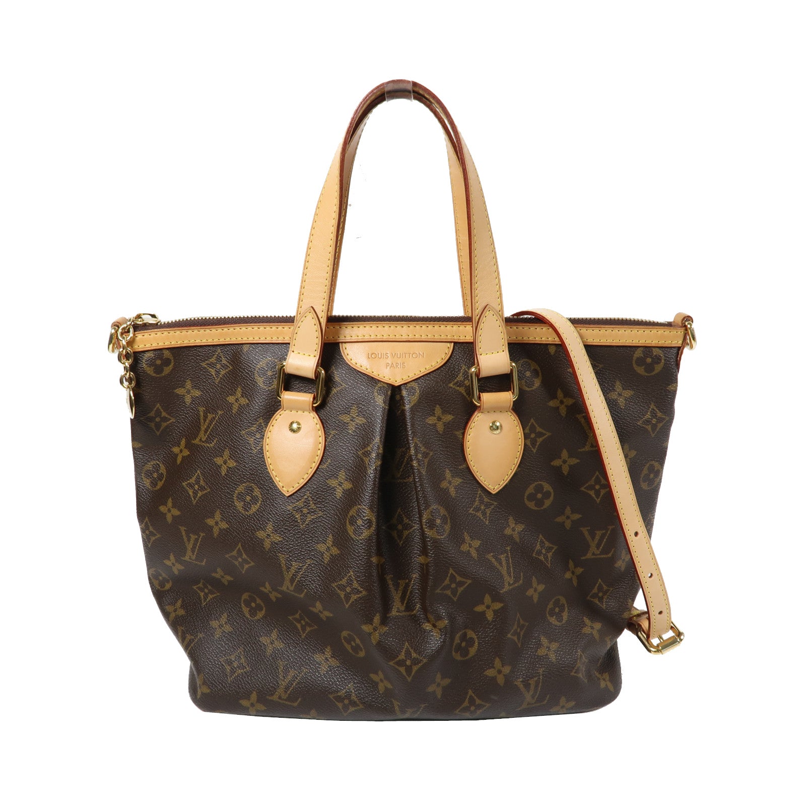 LOUIS VUITTON Monogram Palermo PM金扣手挽肩背兩用袋啡色