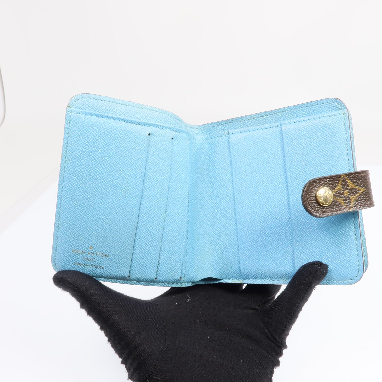 LOUIS VUITTON Monogram Groom Compact Zip Wallet金扣錢包