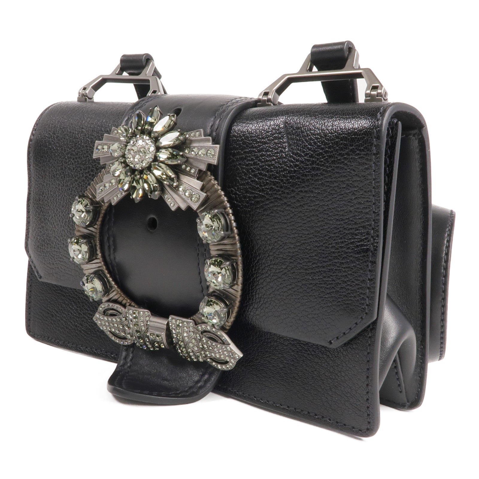 Miu Miu 山羊皮皮革Shoulder Bag銀扣肩背袋