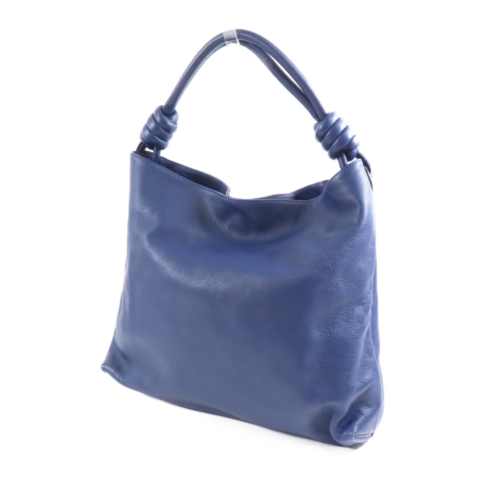 LOEWE 牛皮皮革Flamenco Knot Hobo銀扣肩背袋