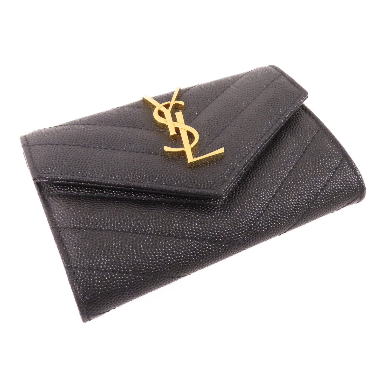 YVES SAINT LAURENT 牛皮皮革Card Case金扣卡套