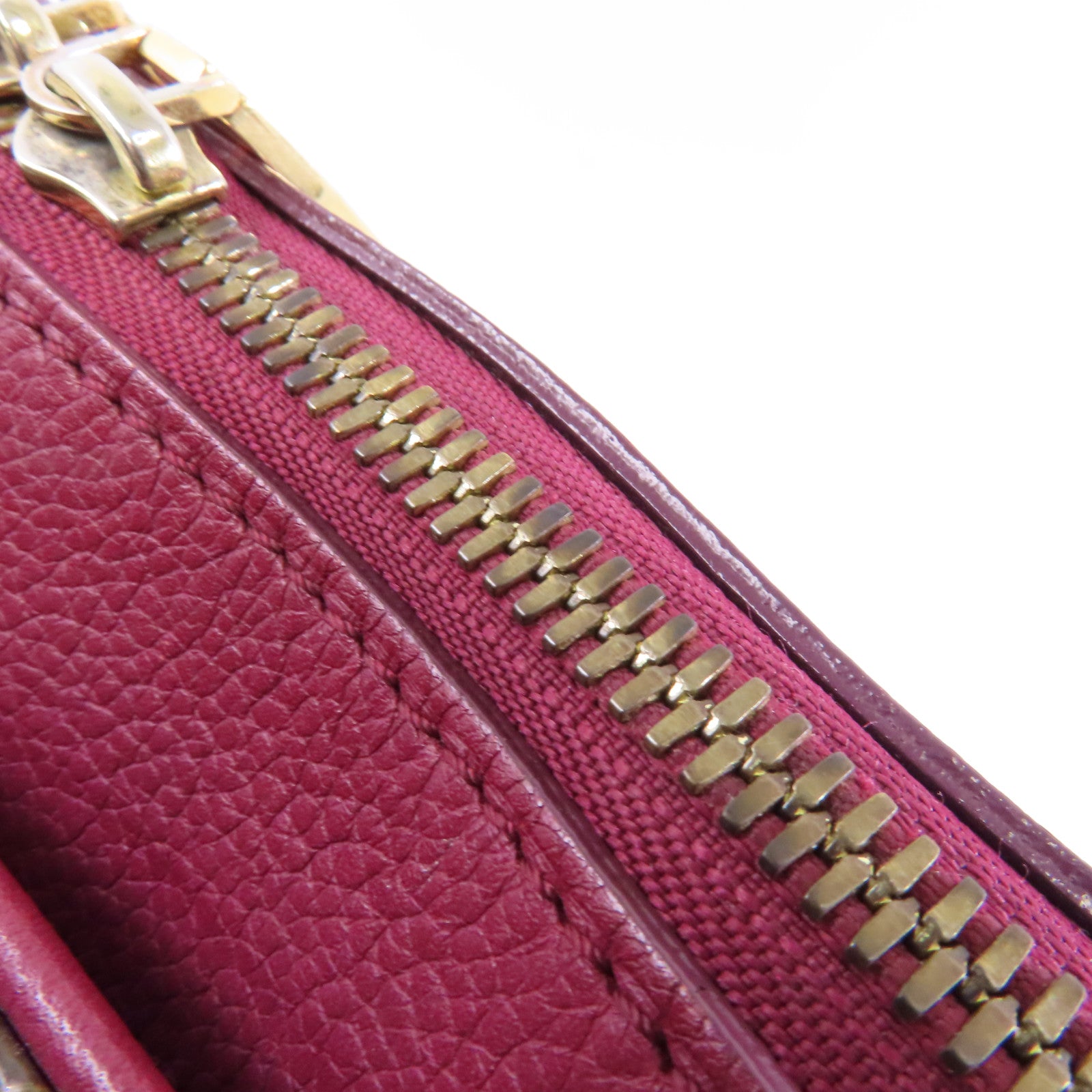 LOUIS VUITTON 【激減優惠】Monogram Pallas MM金扣手挽肩背兩用袋啡色/紅色