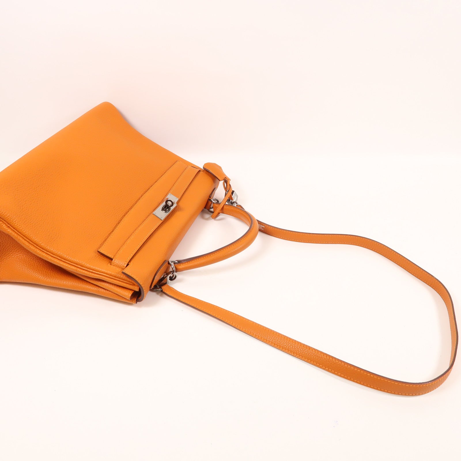 HERMES Clemence皮革Kelly 32手挽肩背兩用袋Potiron