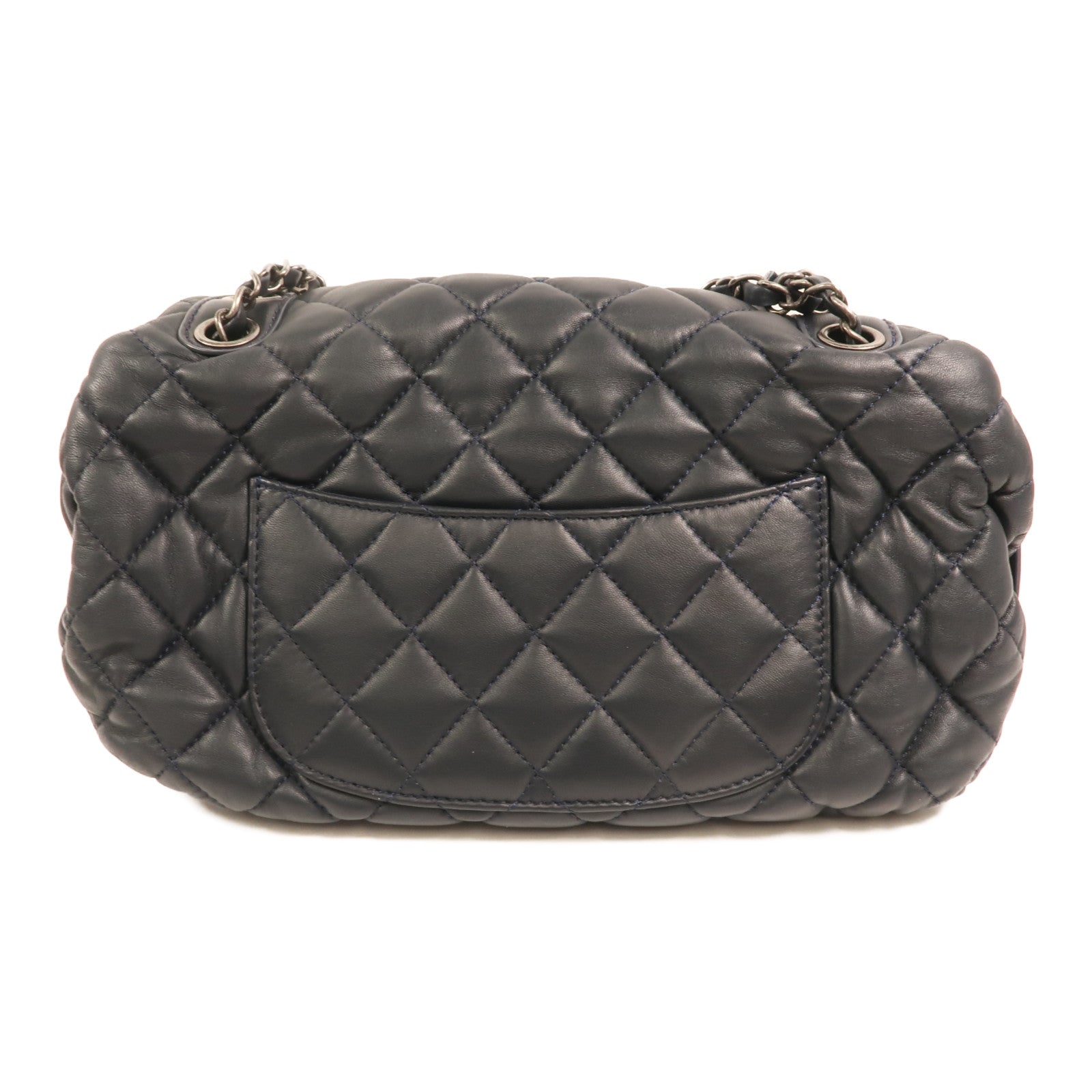 CHANEL 羊皮皮革Shoulder Bag銀扣鏈帶肩背袋