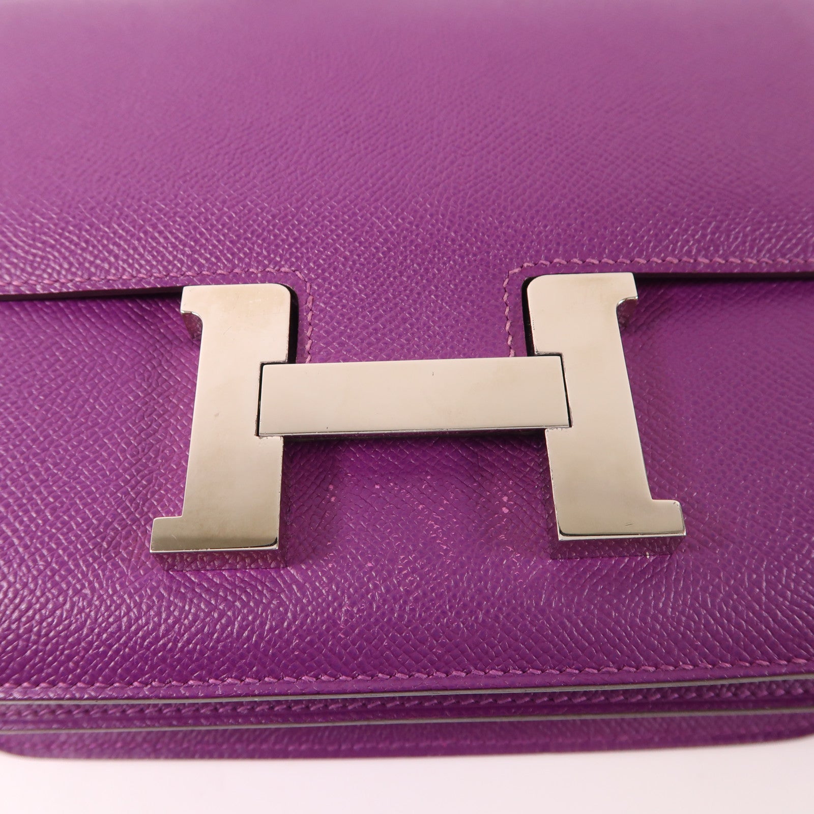 HERMES【激減優惠】 Epsom皮革Constance 24銀扣肩背袋Anemone