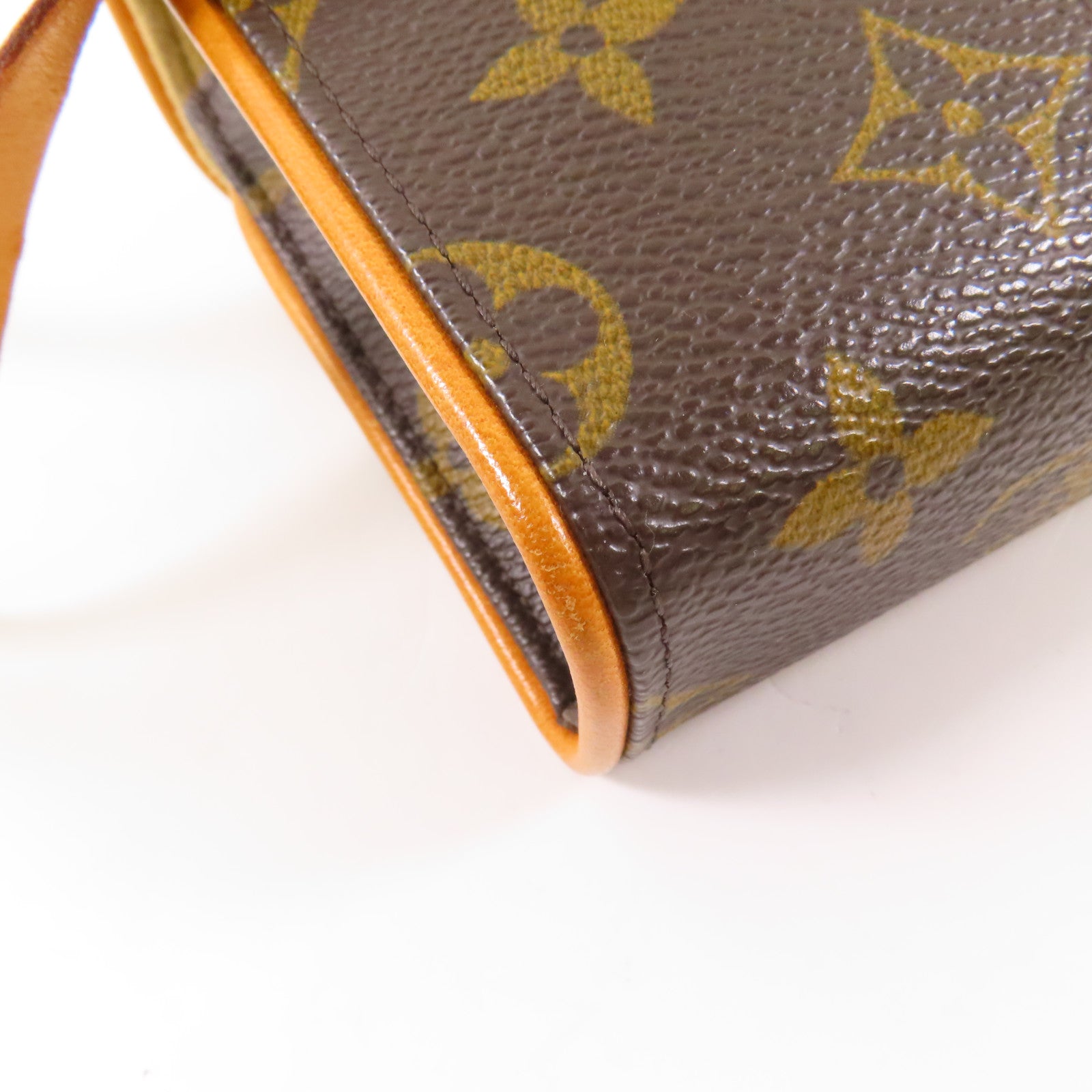 LOUIS VUITTON Monogram Pochette Florentine XS金扣腰包棕色