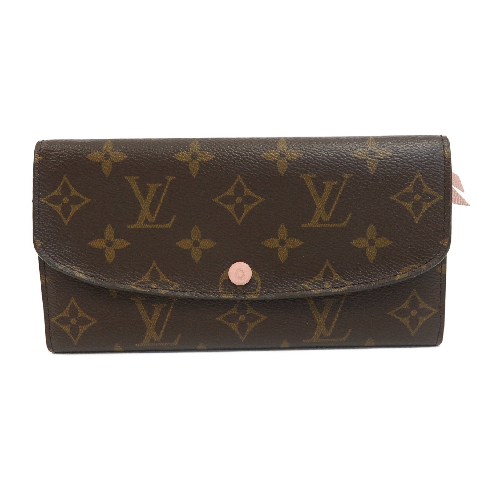 LOUIS VUITTON Monogram Emilie Wallet金扣長錢包啡色/粉紅色