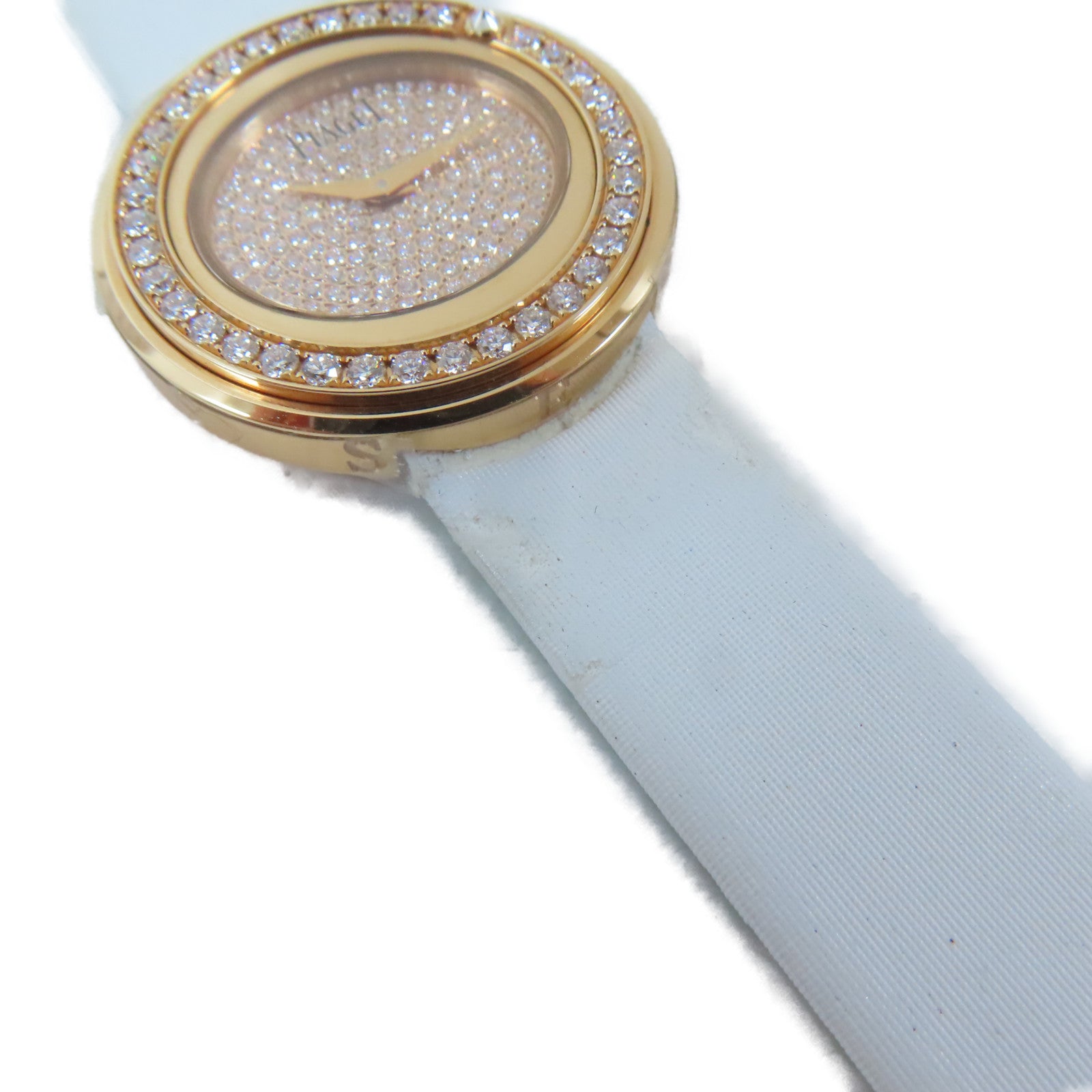 PIAGET Possession 18K玫瑰金/鑽石手錶石英機芯白色/金色