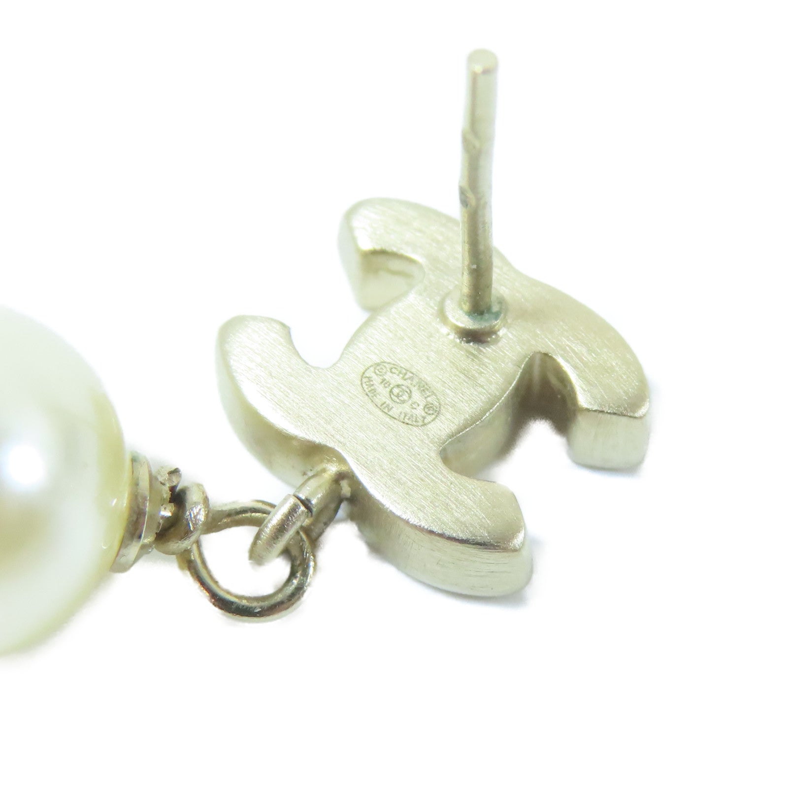 CHANEL 金屬Earring耳環黑色/白色
