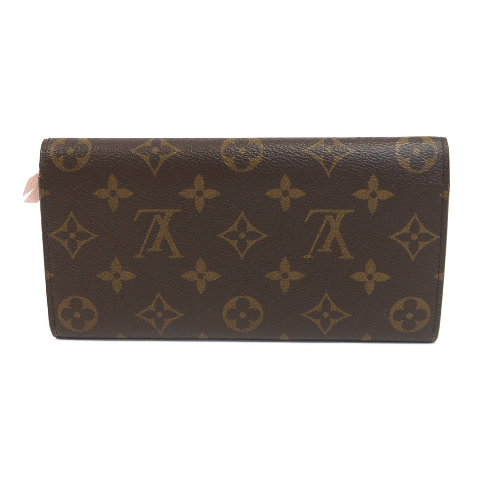 LOUIS VUITTON Monogram Emilie Wallet金扣長錢包啡色/粉紅色