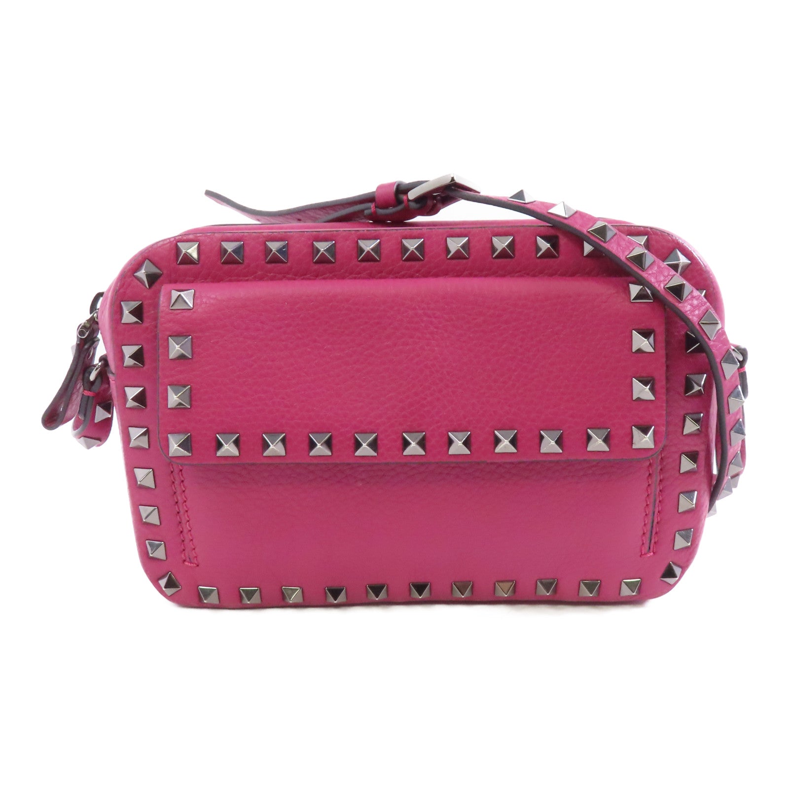 Valentino 【激減優惠】牛皮皮革Shoulder Bag銀扣肩背袋紫色