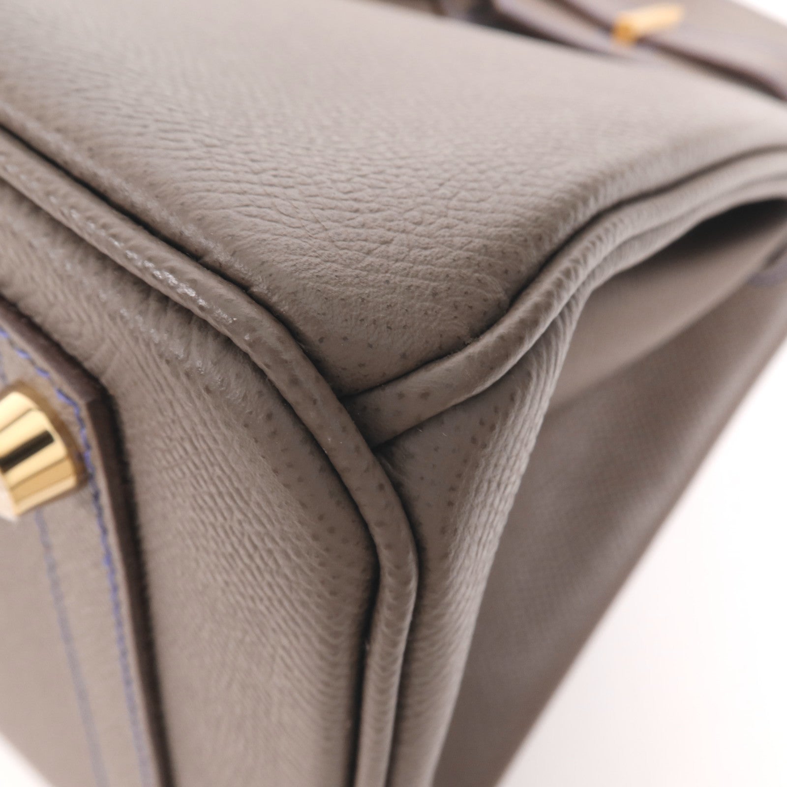 HERMES Epsom皮革Birkin 30金扣手挽袋Etain