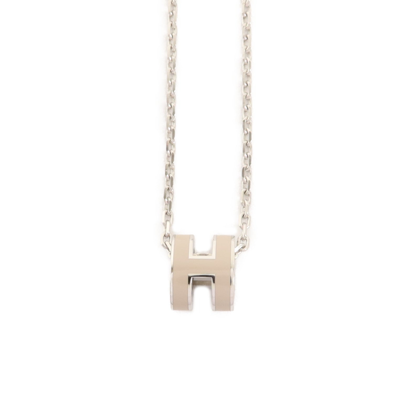 HERMES 金屬Mini Pop H項鍊Marron Glace