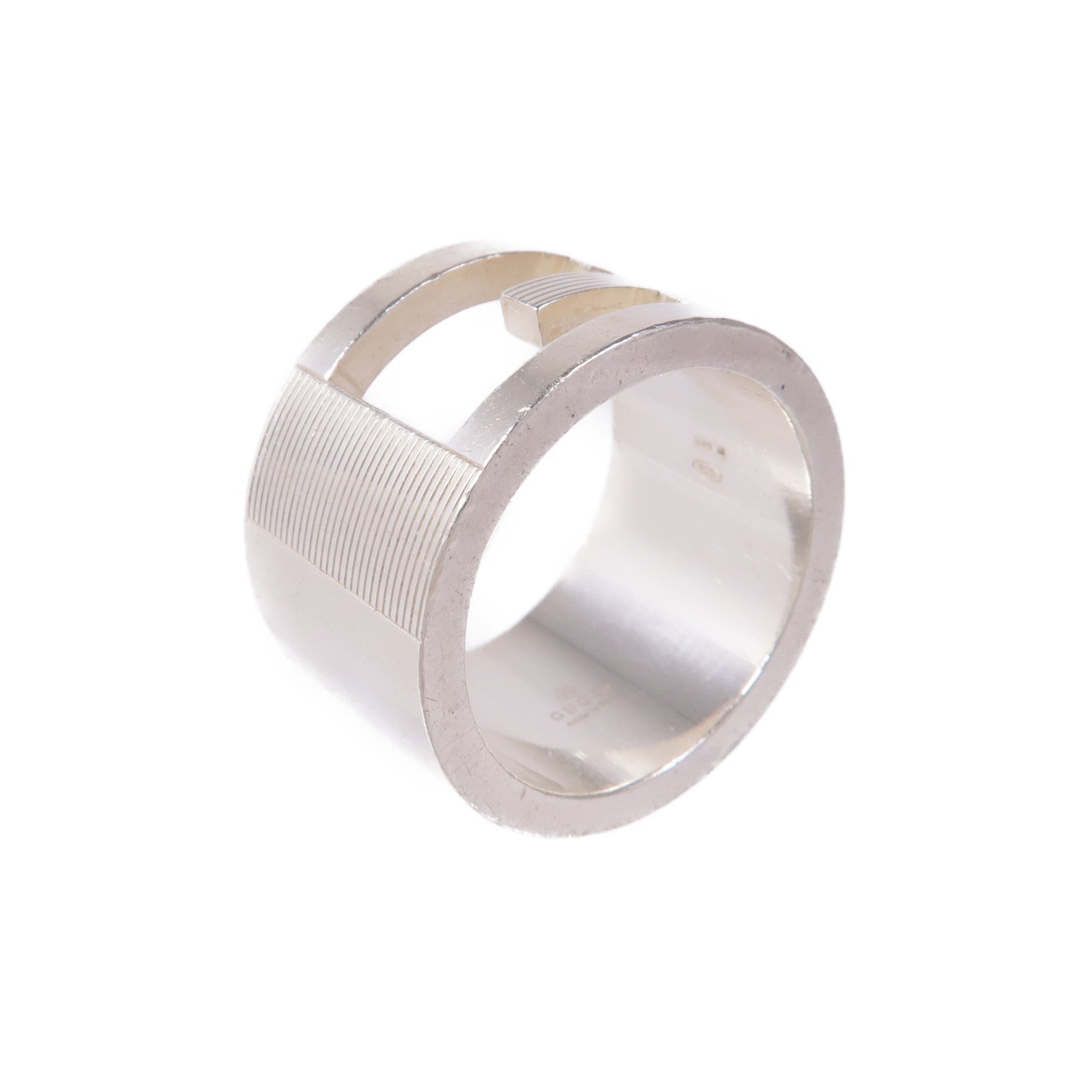 GUCCI 925純銀G Wide Ring戒指US#5.5