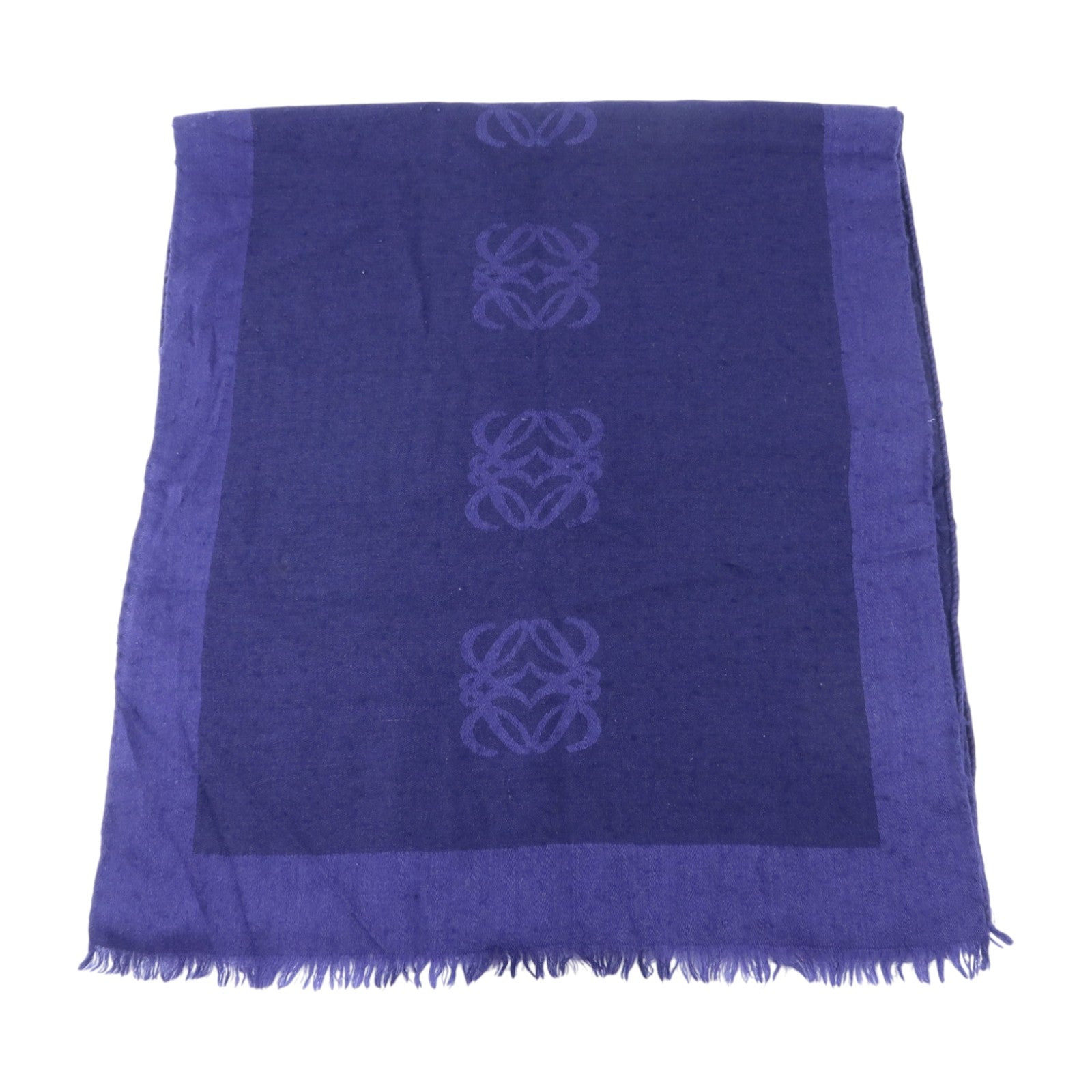 LOEWE 羊毛/絲質Anagram All-Over Scarf絲巾