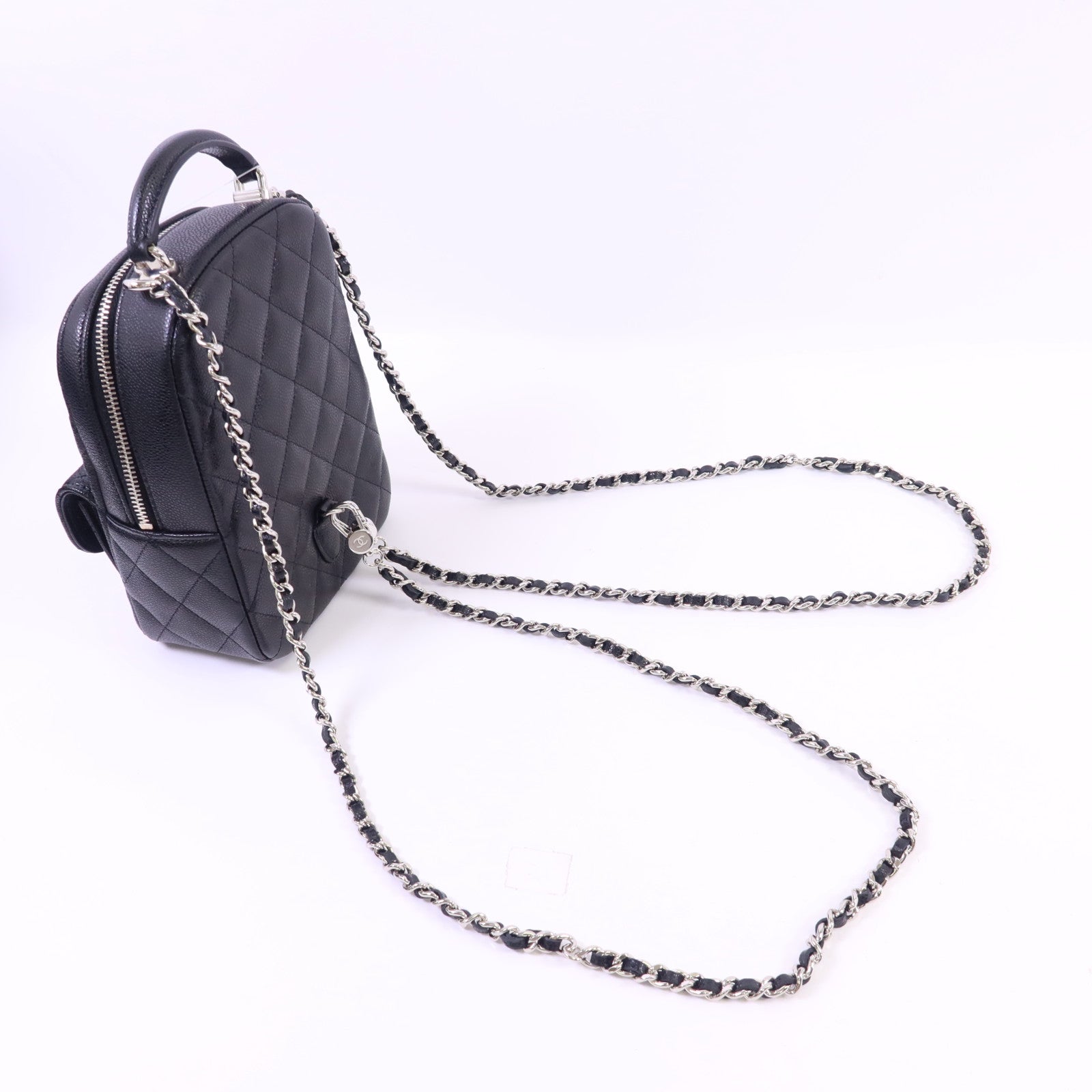 CHANEL 【激減優惠】牛皮皮革Mini Backpack銀扣背包