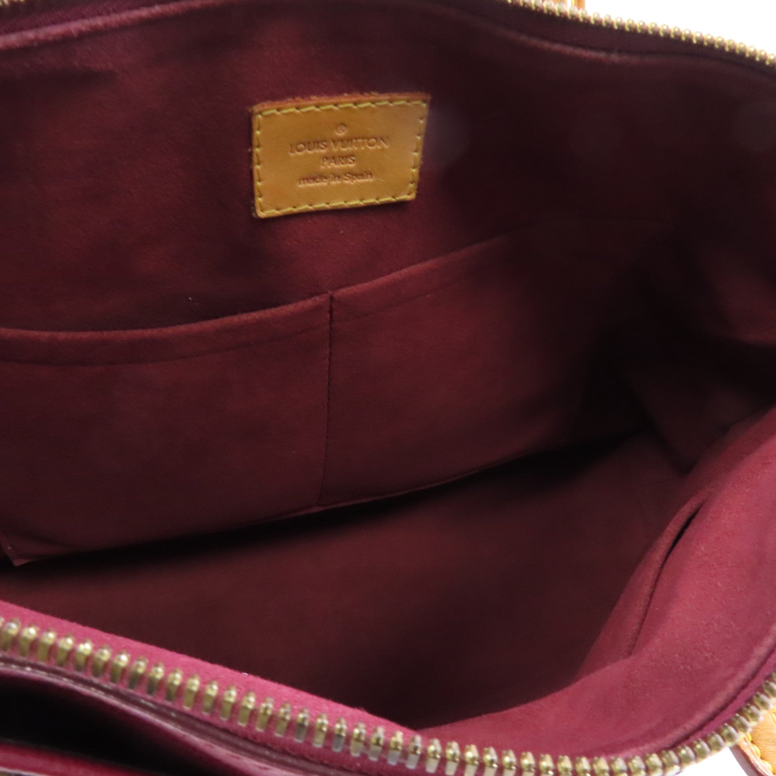 LOUIS VUITTON 【激減優惠】Monogram Pallas MM金扣手挽肩背兩用袋啡色/紅色