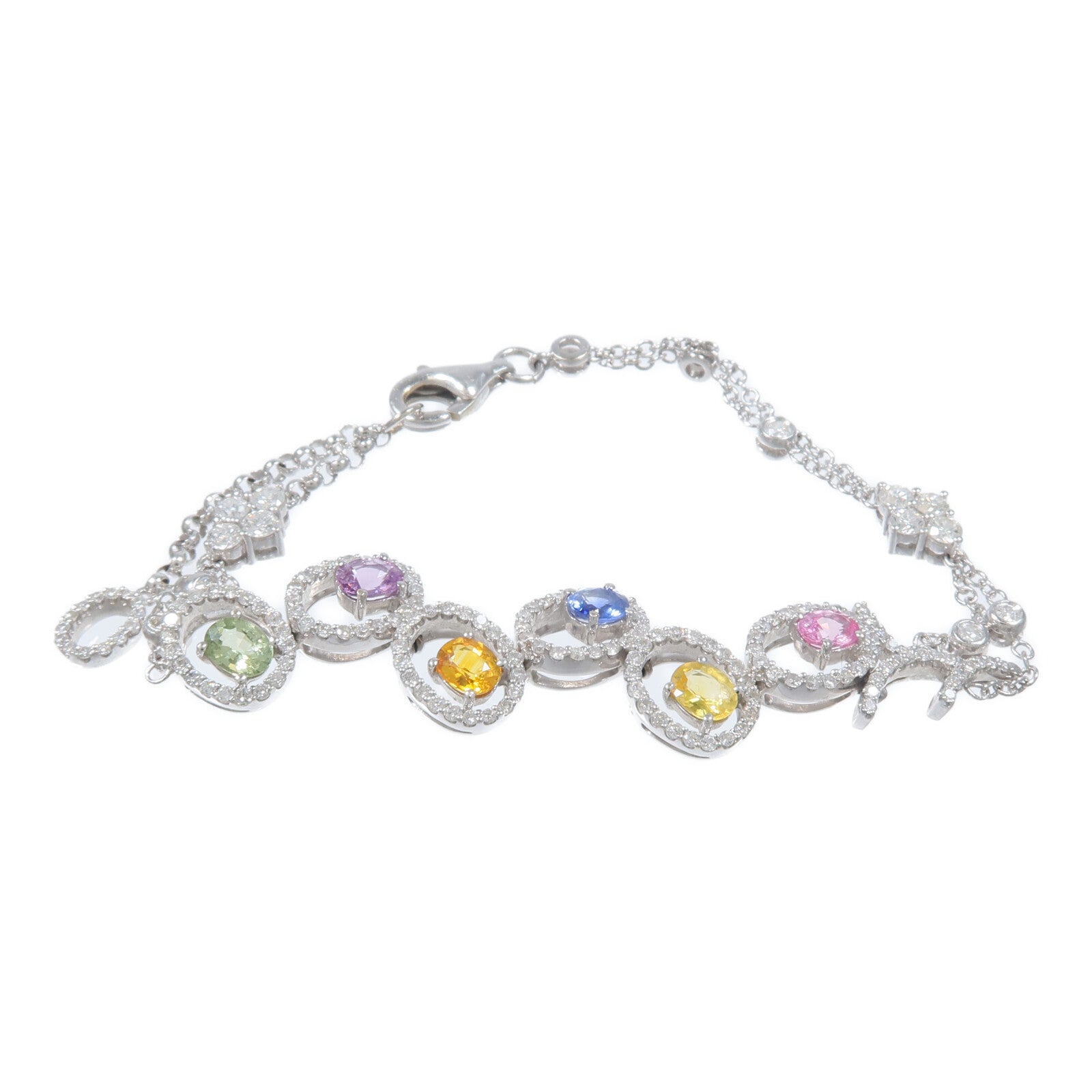 JEWELRY 18K白金Color stone Bracelet彩色寶石手鏈