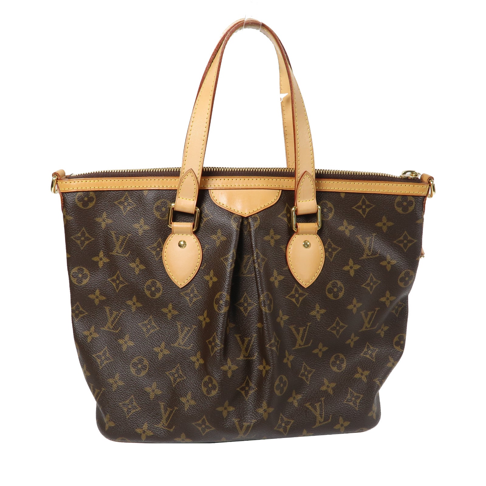 LOUIS VUITTON Monogram Palermo PM金扣手挽肩背兩用袋啡色