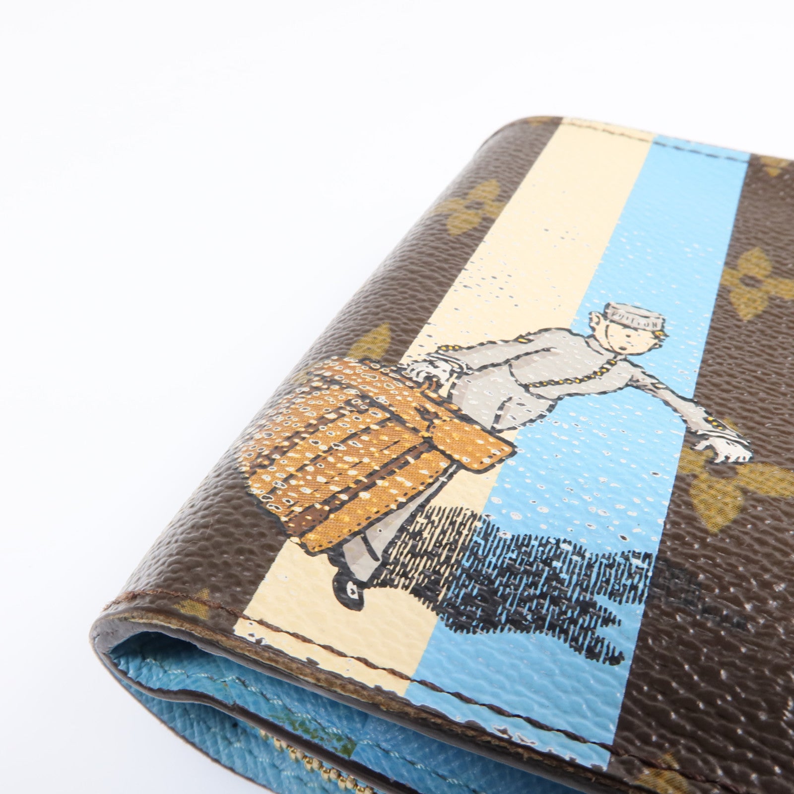 LOUIS VUITTON Monogram Groom Compact Zip Wallet金扣錢包