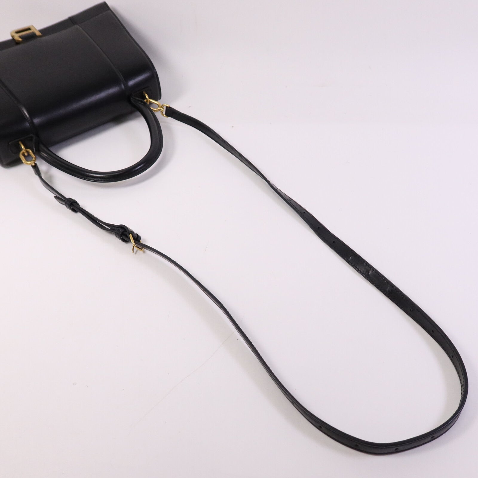 BALENCIAGA 【激減優惠】牛皮皮革Hourglass Medium金扣手挽肩背兩用袋