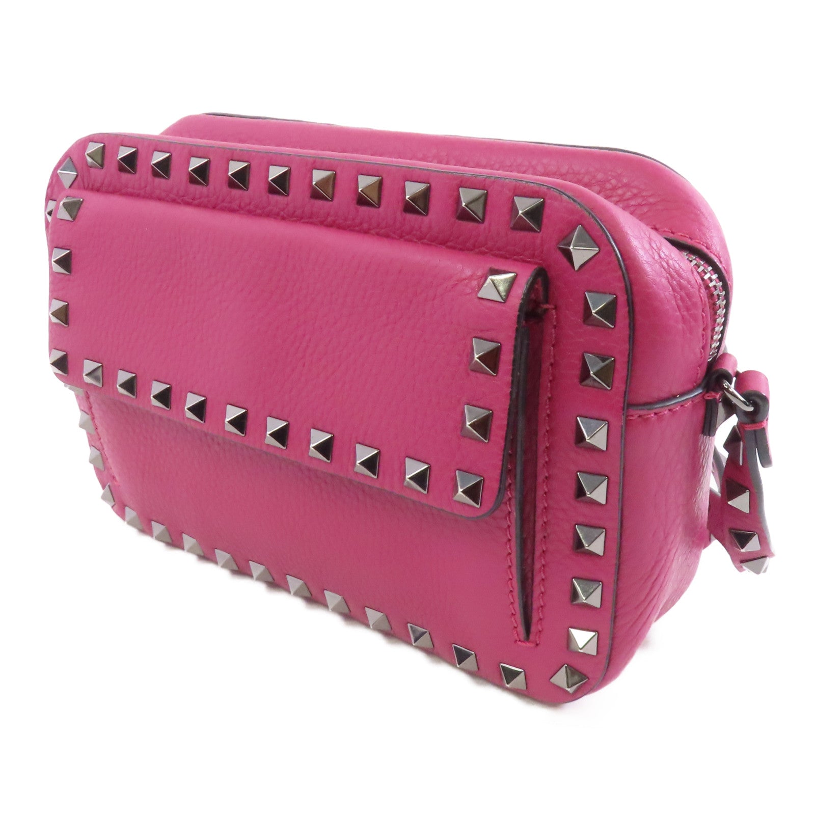 Valentino 【激減優惠】牛皮皮革Shoulder Bag銀扣肩背袋紫色