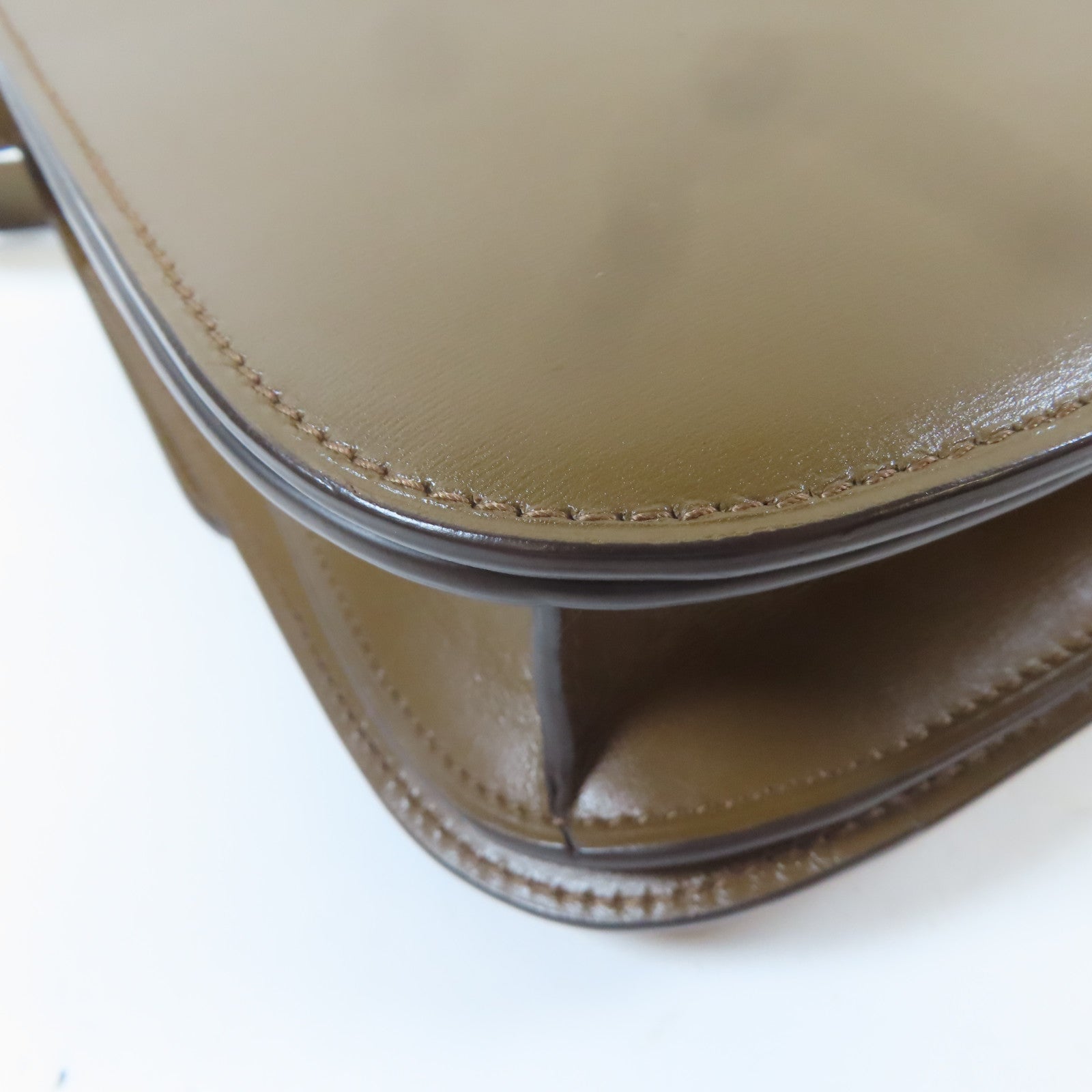 CELINE 牛皮皮革Classic Box Shoulder Bag金扣肩背袋啡色