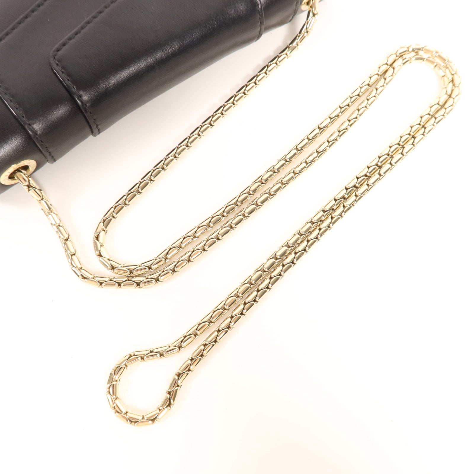 BVLGARI 牛皮皮革Chain Shoulder金扣鏈帶肩背袋