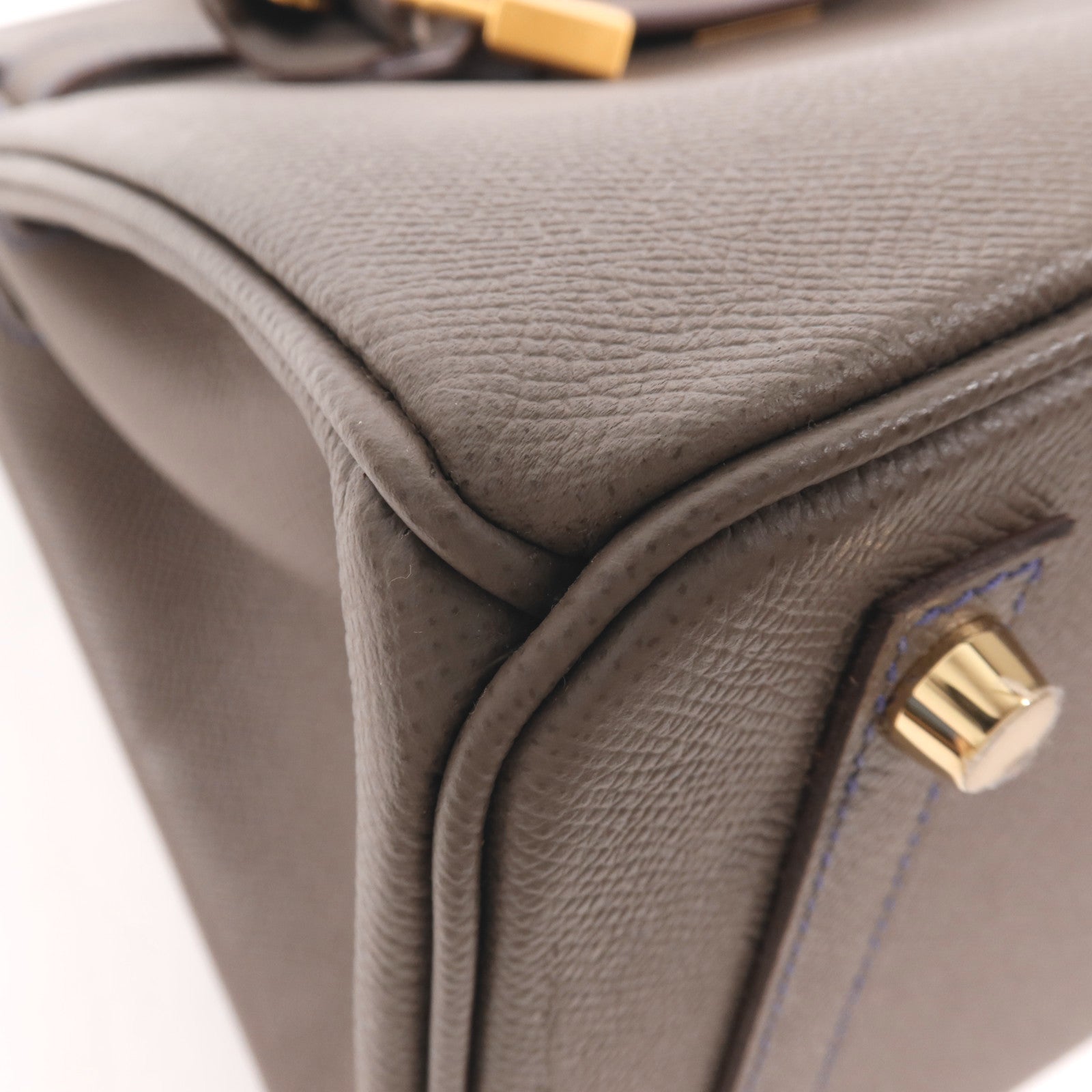 HERMES Epsom皮革Birkin 30金扣手挽袋Etain