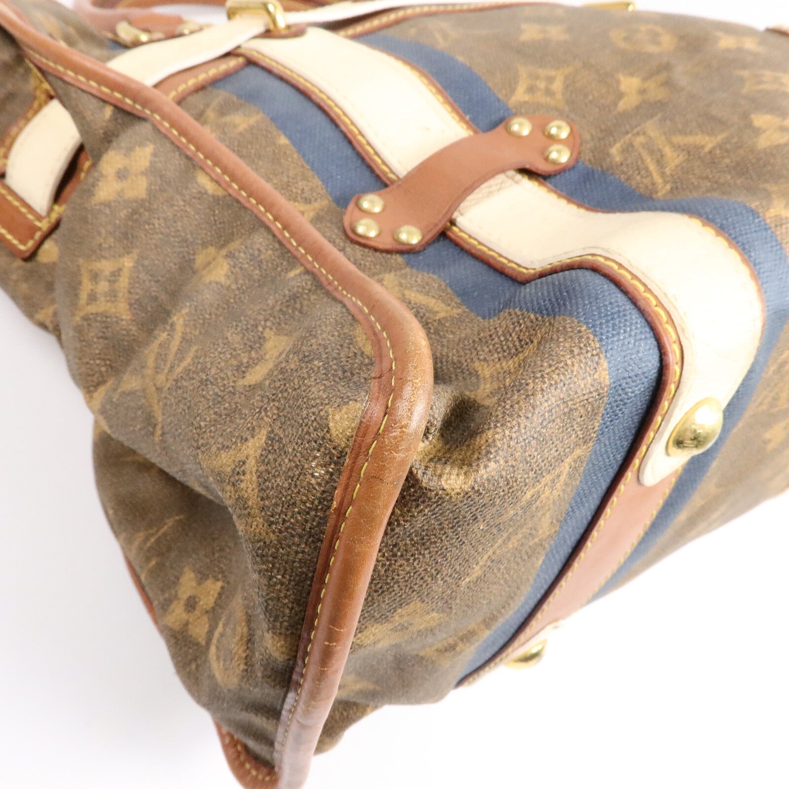 LOUIS VUITTON Monogram Tisse Sac Rayures GM手挽袋
