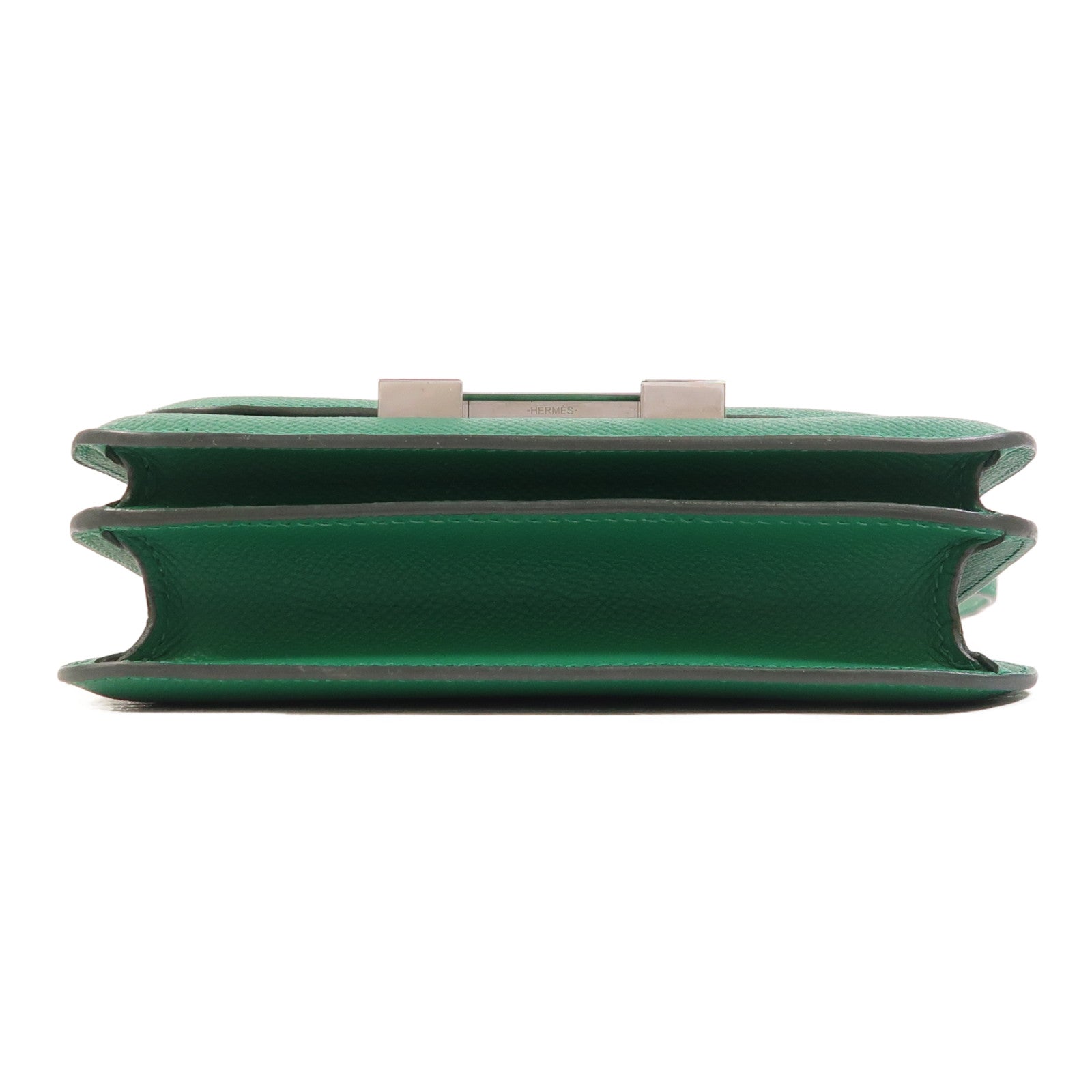 HERMES Epsom皮革Constance Mini銀扣肩背袋Vert Vertigo