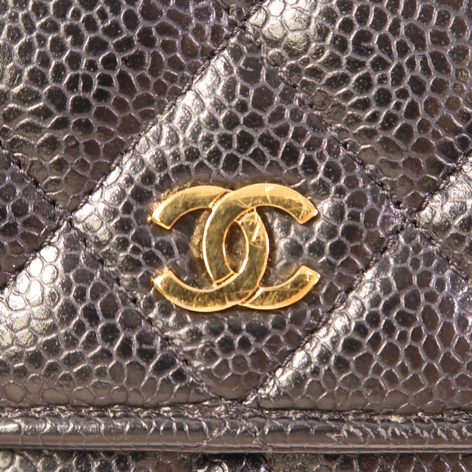 CHANEL 牛皮皮革WOC Wallet On Chain金扣鏈帶肩背袋
