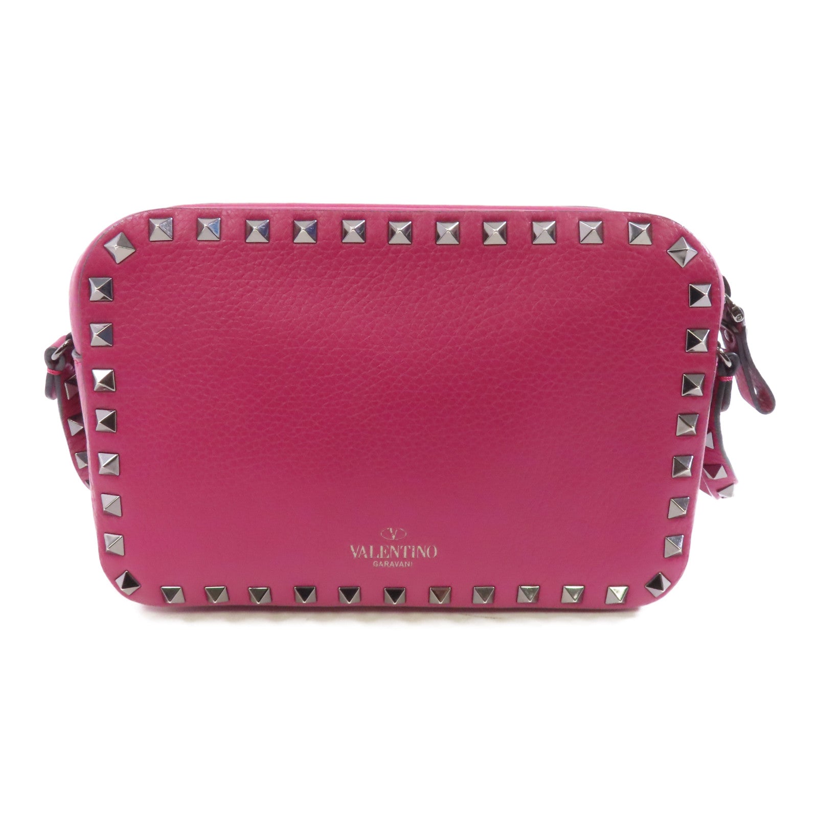 Valentino 【激減優惠】牛皮皮革Shoulder Bag銀扣肩背袋紫色