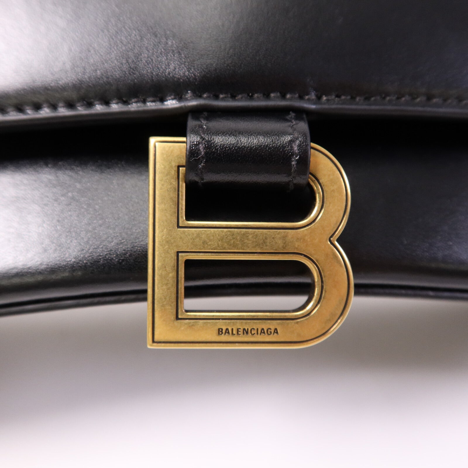 BALENCIAGA 【激減優惠】牛皮皮革Hourglass Medium金扣手挽肩背兩用袋