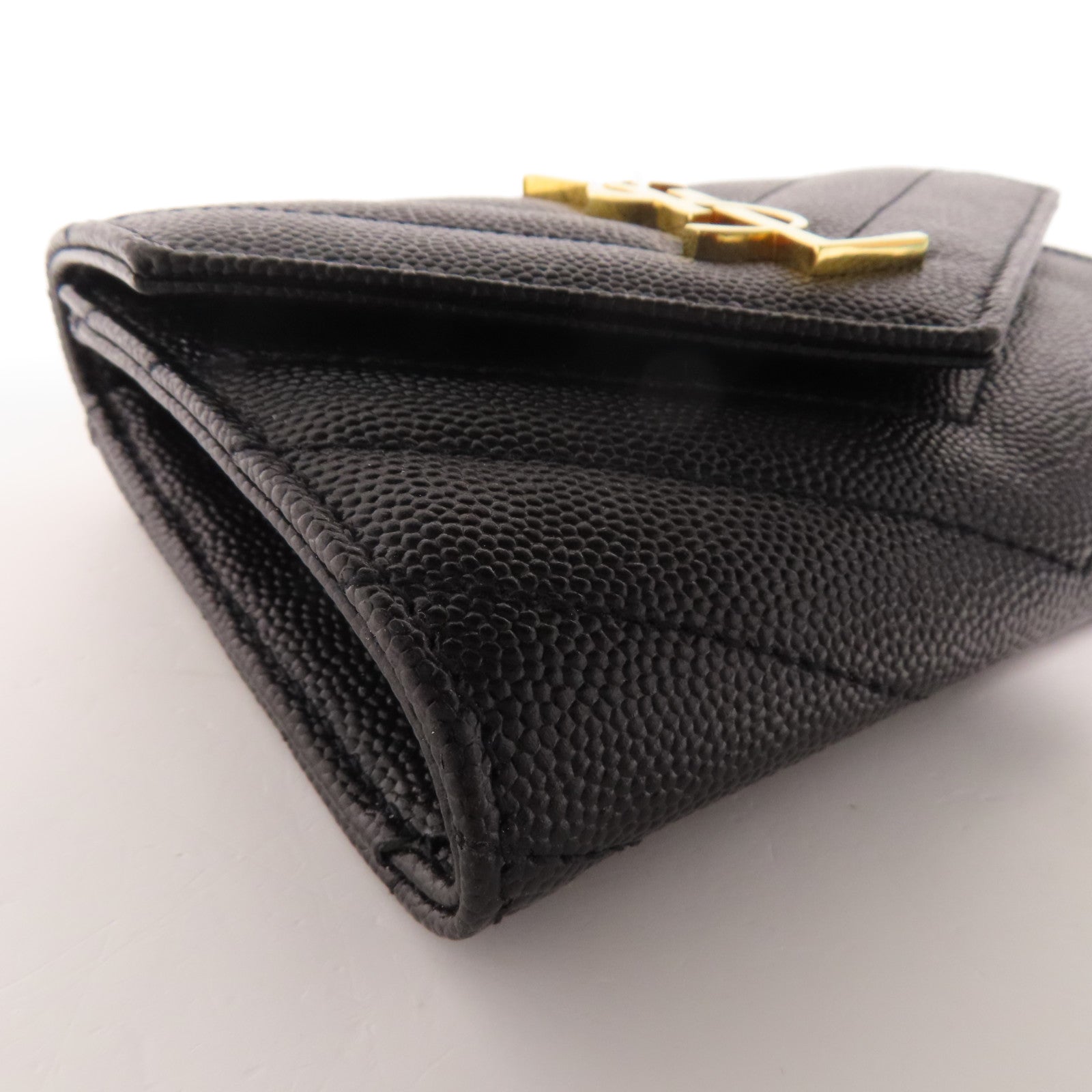 YVES SAINT LAURENT 牛皮皮革Card Case金扣卡套