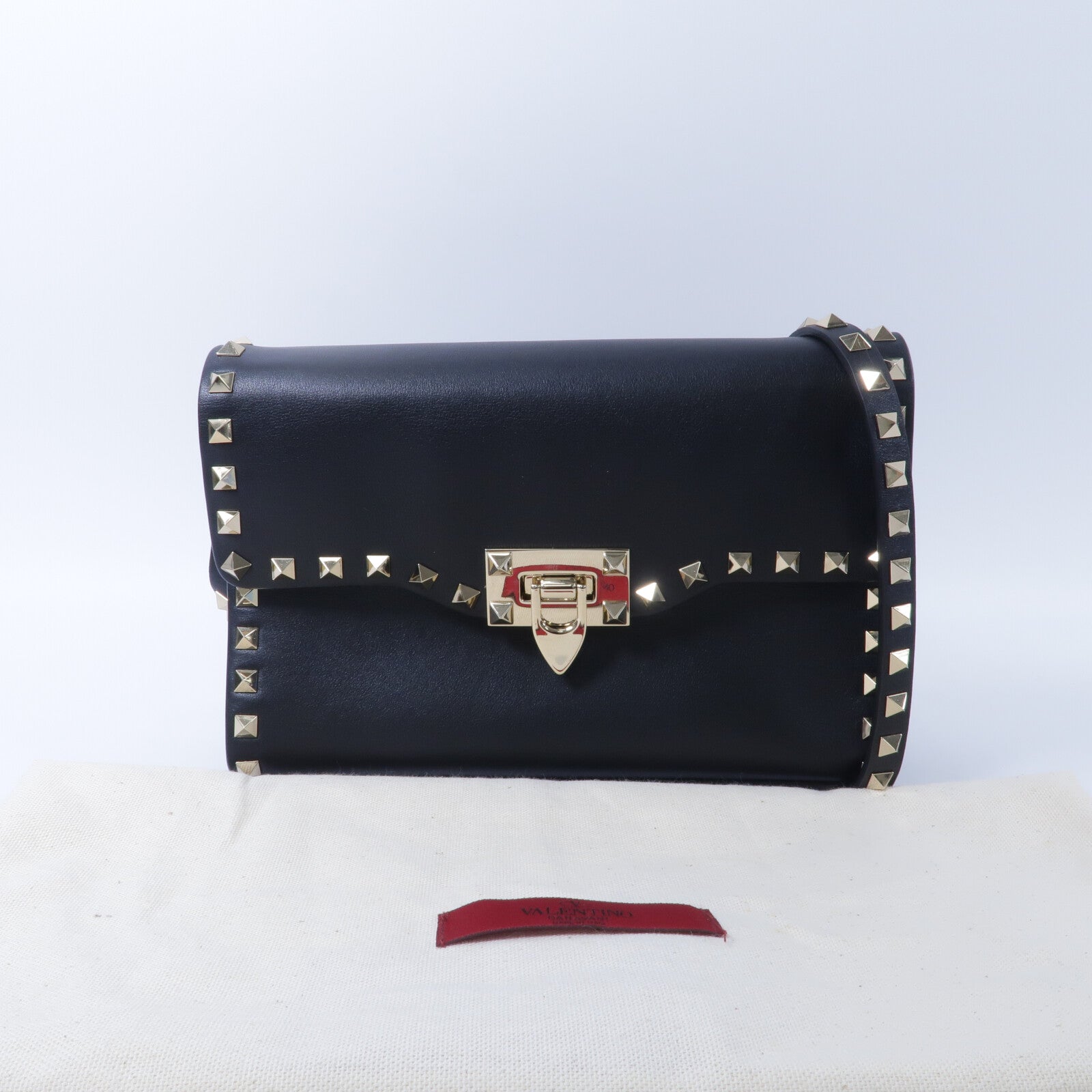 Valentino 牛皮皮革Rockstud Corssbody肩背袋