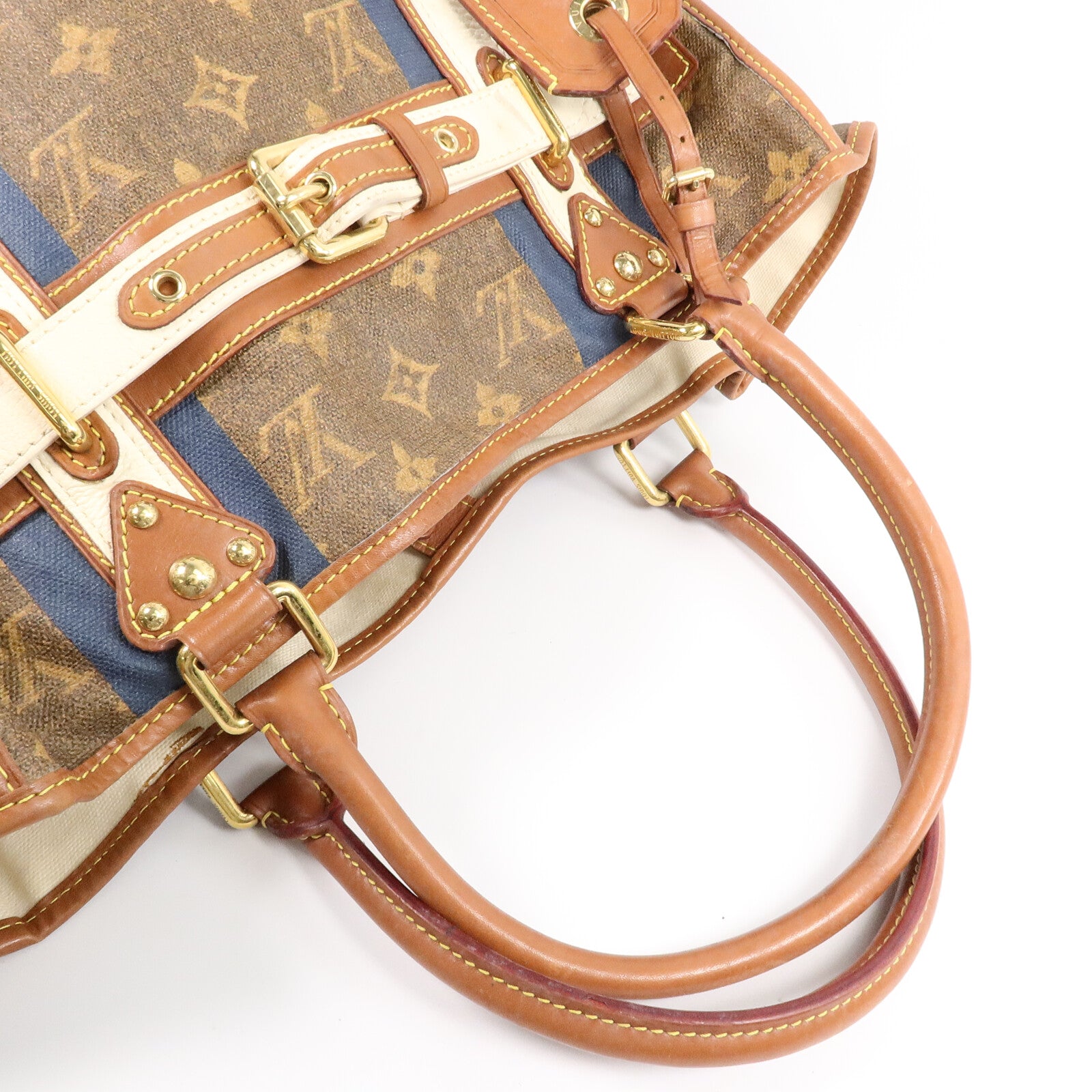 LOUIS VUITTON Monogram Tisse Sac Rayures GM手挽袋