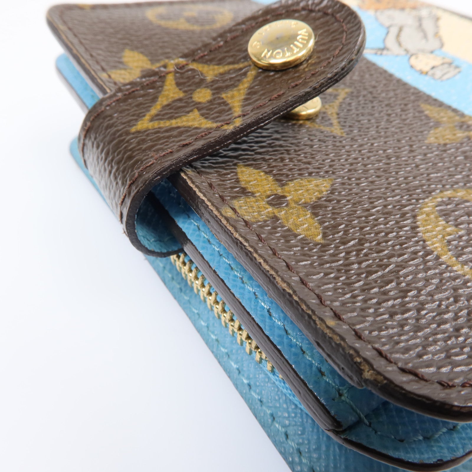 LOUIS VUITTON Monogram Groom Compact Zip Wallet金扣錢包