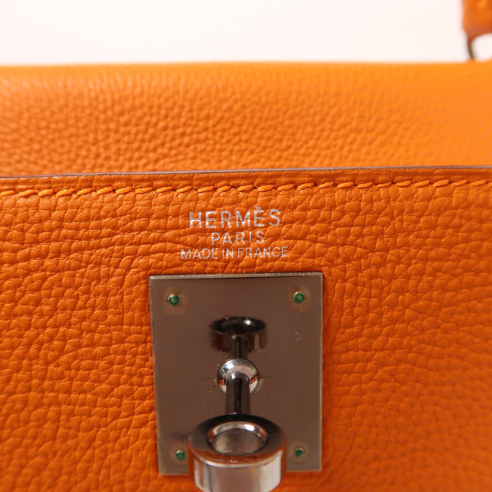 HERMES Clemence皮革Kelly 32手挽肩背兩用袋Potiron