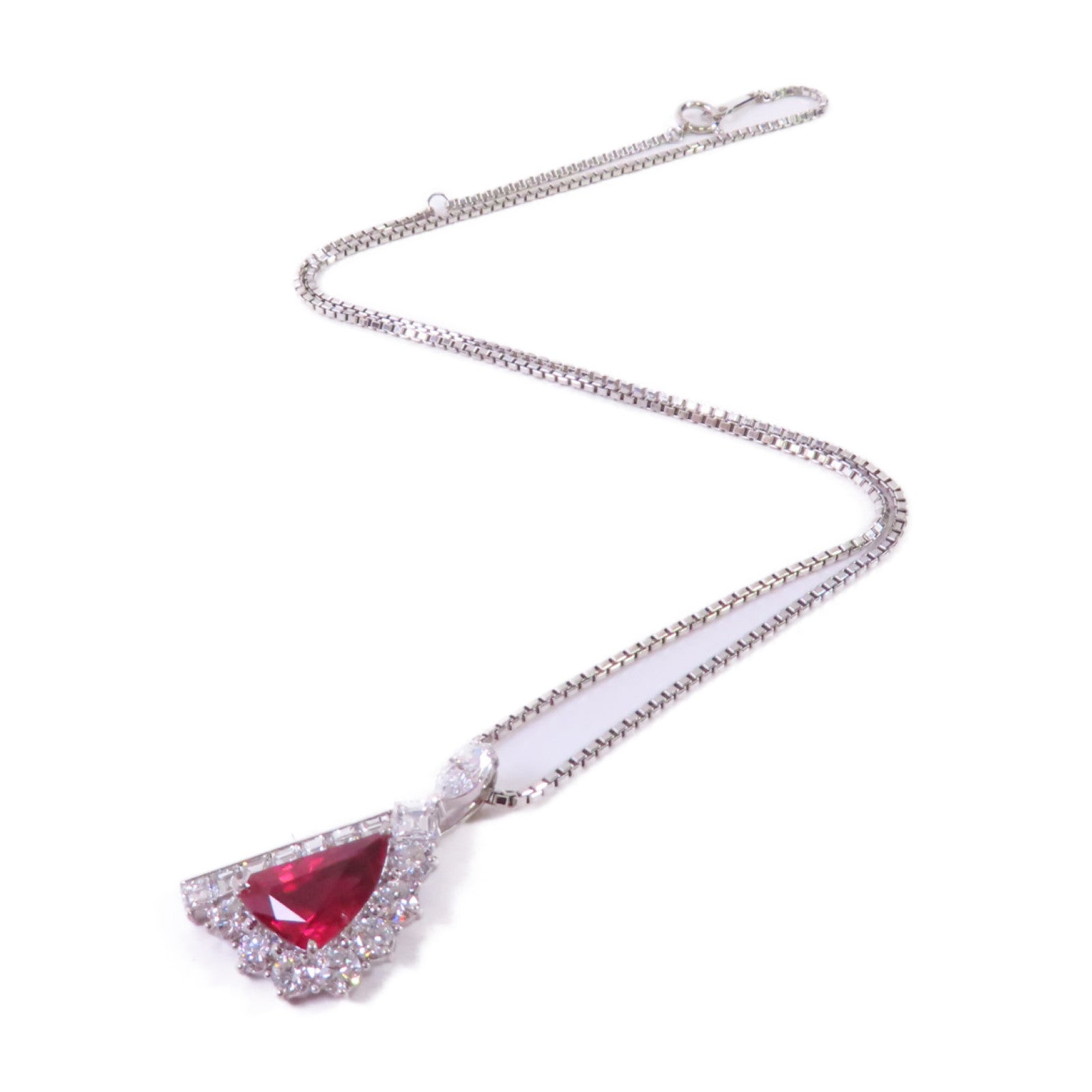 JEWELRY PT850鉑金/2.30ct紅寶石/1.64ct鑽石Ruby/Diamond Necklace項鏈