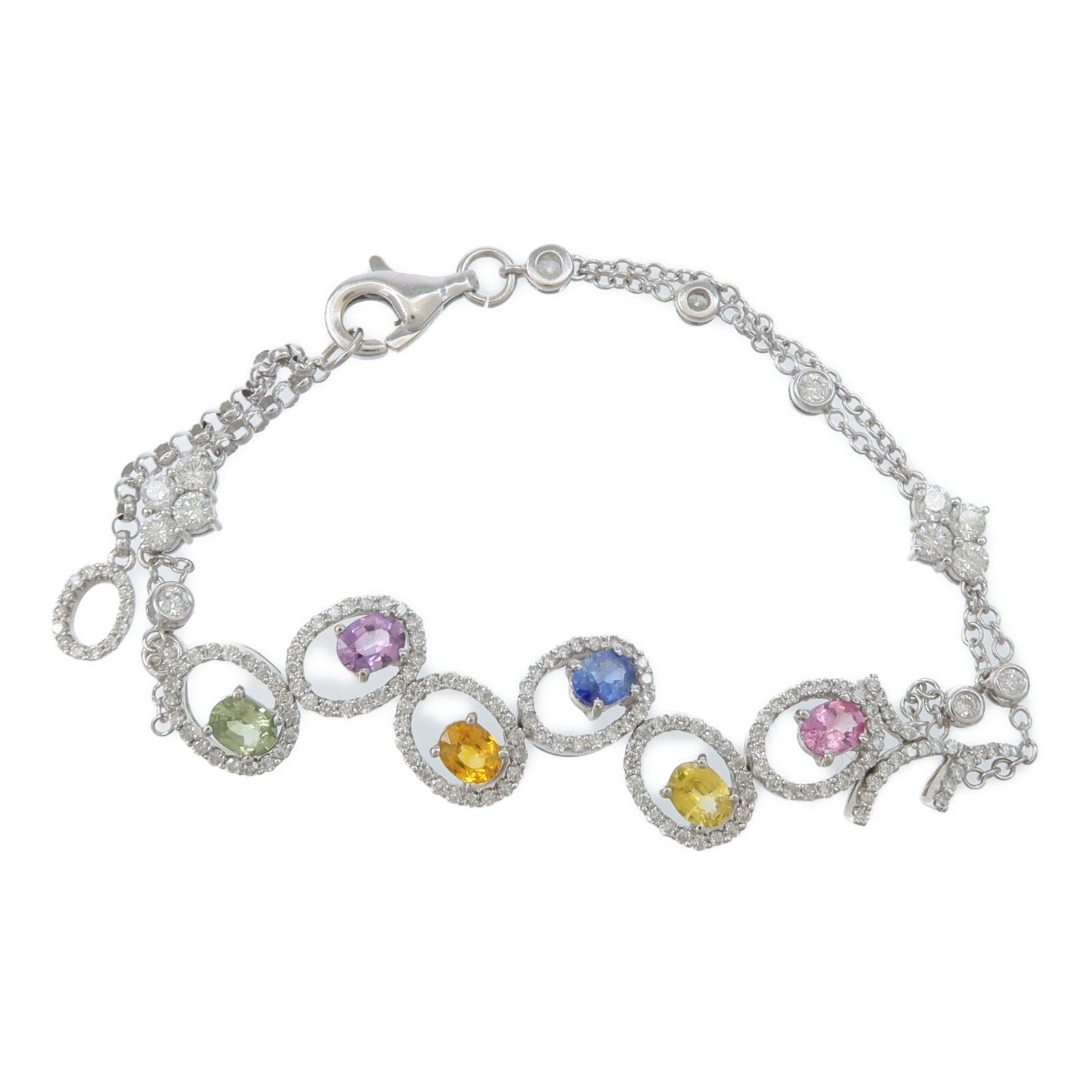 JEWELRY 18K白金Color stone Bracelet彩色寶石手鏈