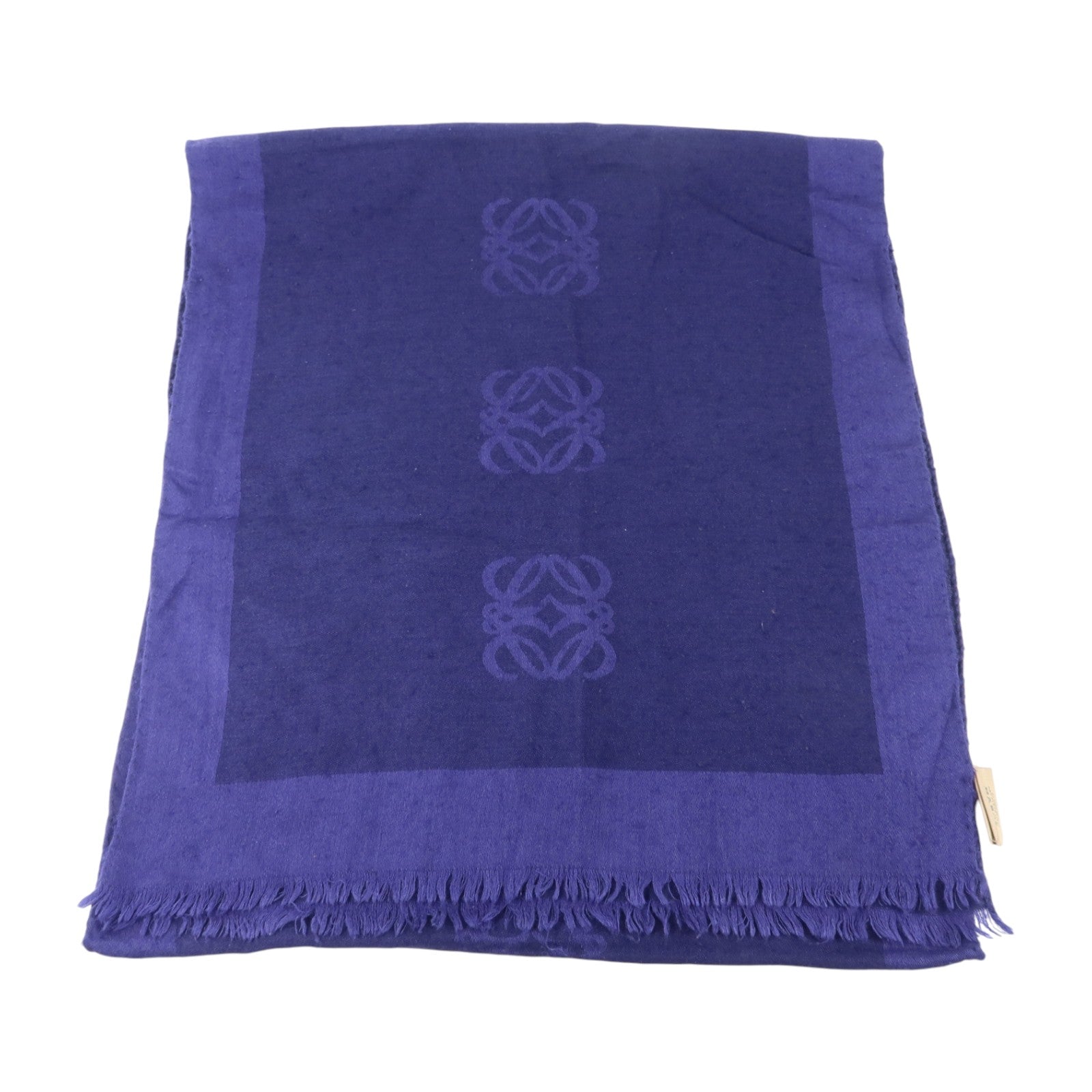 LOEWE 羊毛/絲質Anagram All-Over Scarf絲巾