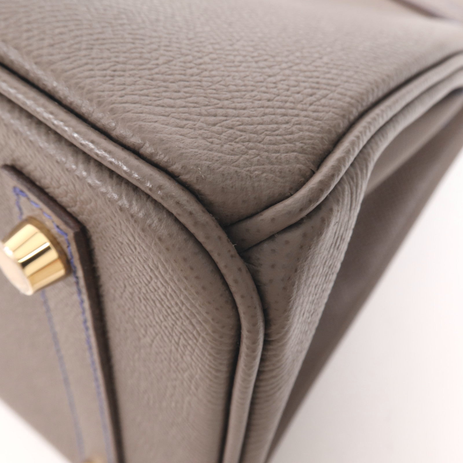 HERMES Epsom皮革Birkin 30金扣手挽袋Etain