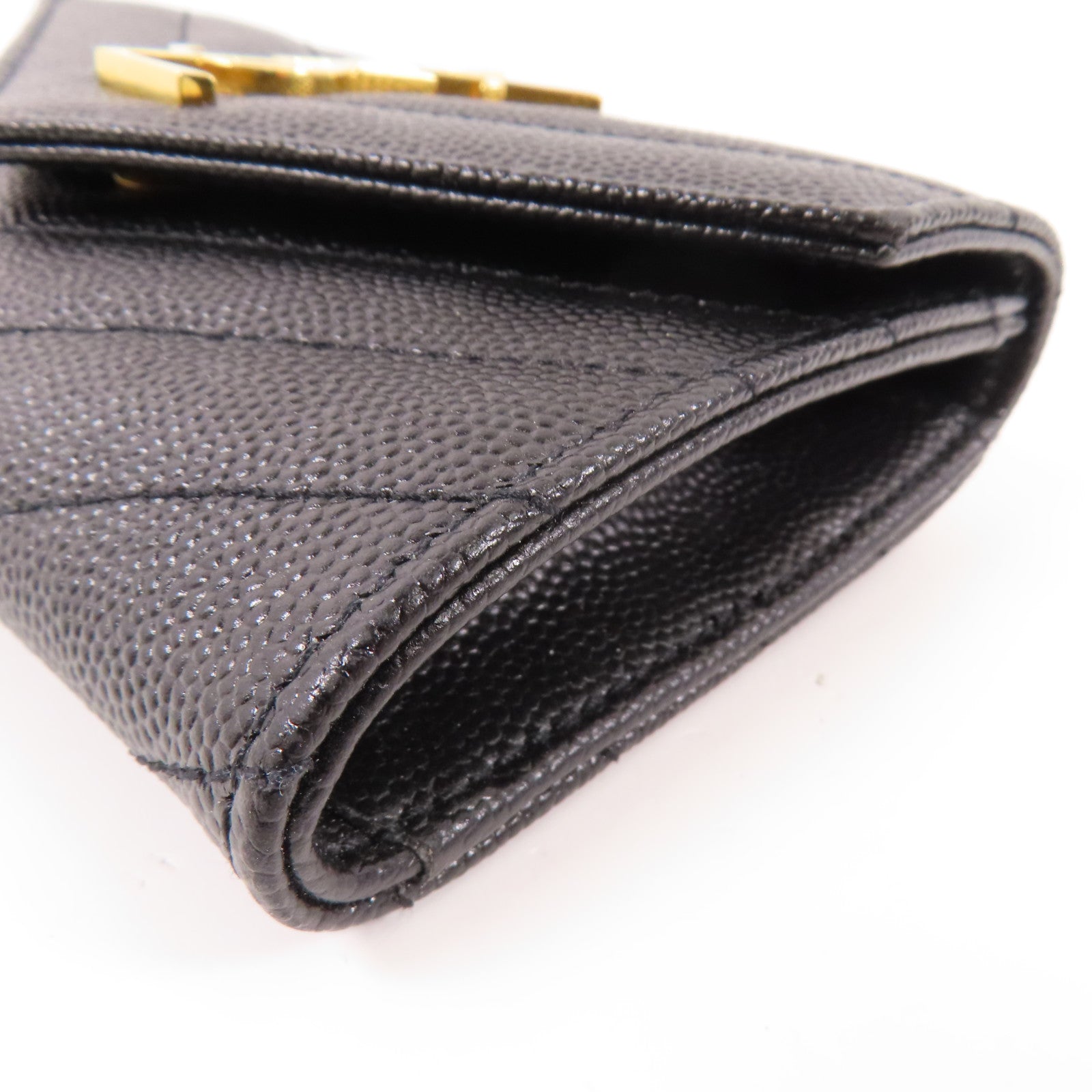 YVES SAINT LAURENT 牛皮皮革Card Case金扣卡套