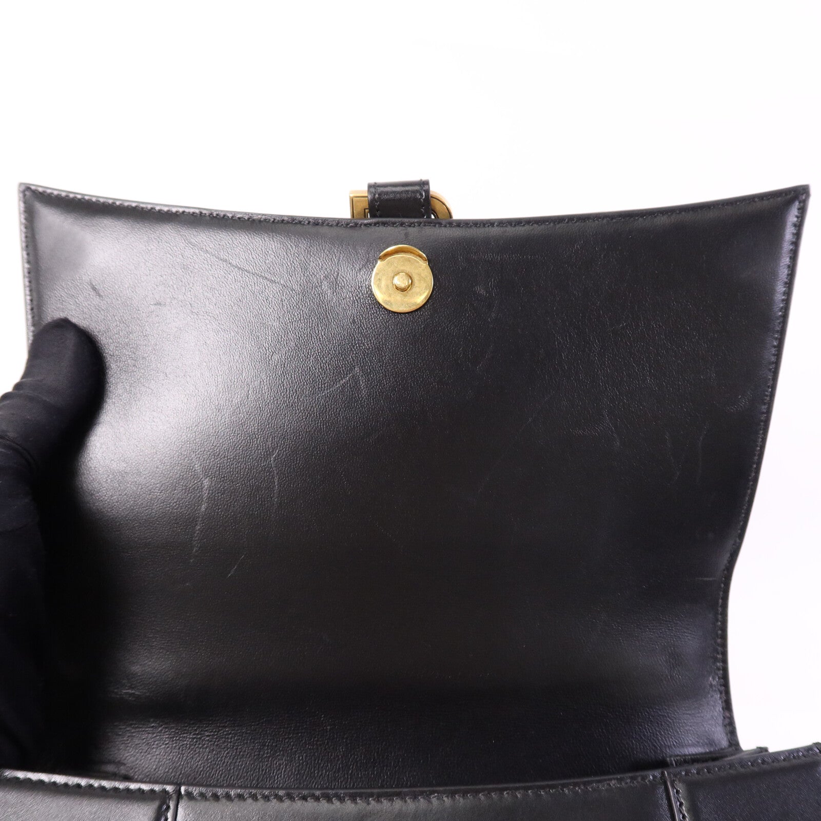 BALENCIAGA 【激減優惠】牛皮皮革Hourglass Medium金扣手挽肩背兩用袋