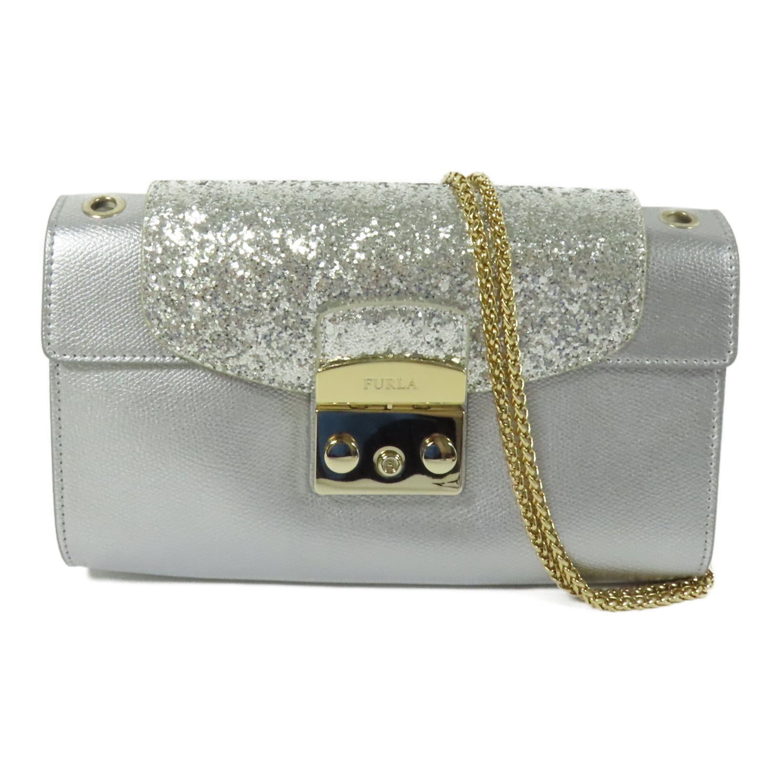 Furla 牛皮皮革Shoulder Bag金扣肩背袋