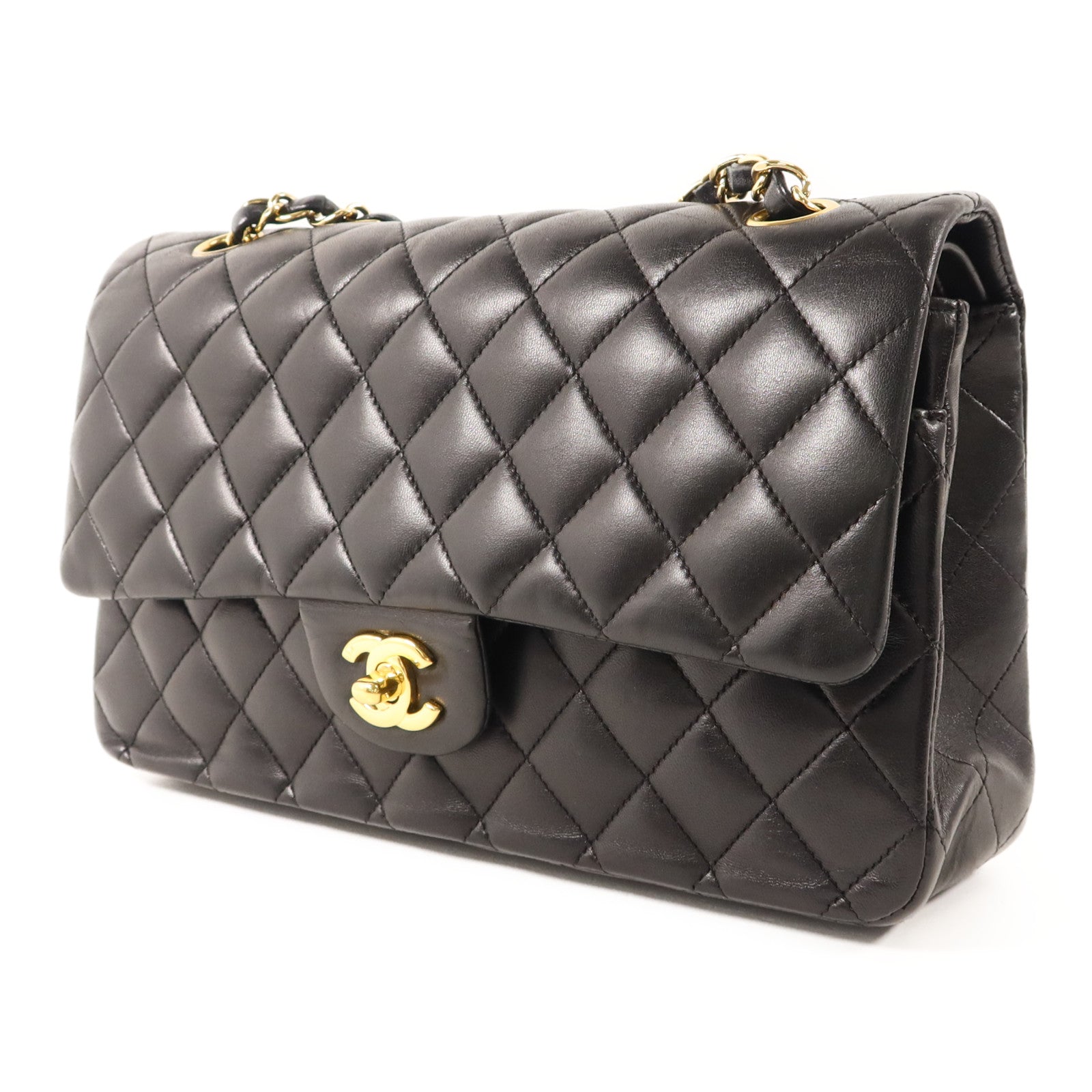 CHANEL 羊皮皮革Classic 25金扣鏈帶肩背袋