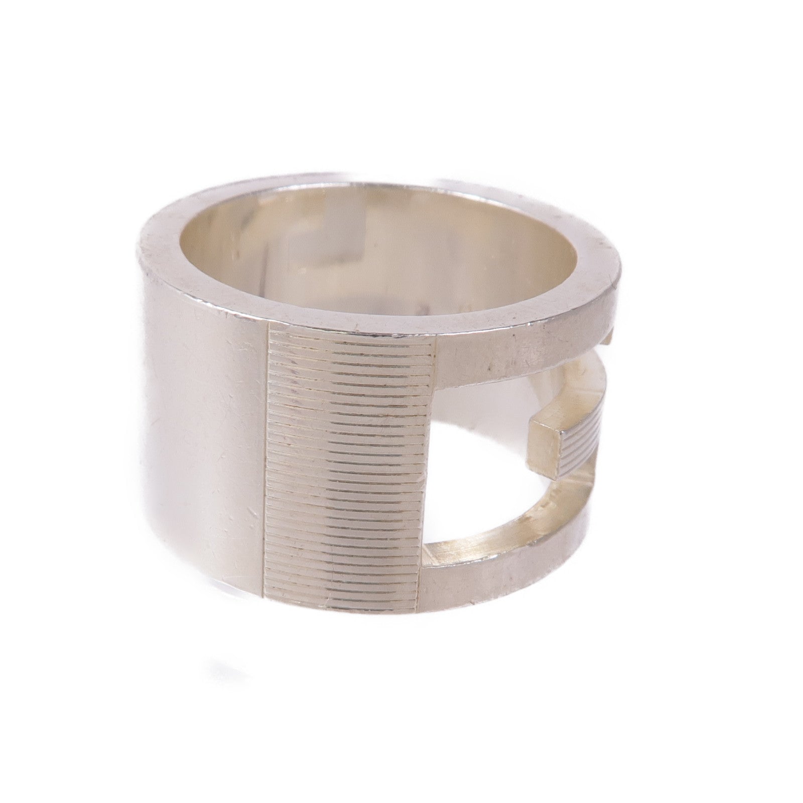 GUCCI 925純銀G Wide Ring戒指US#5.5