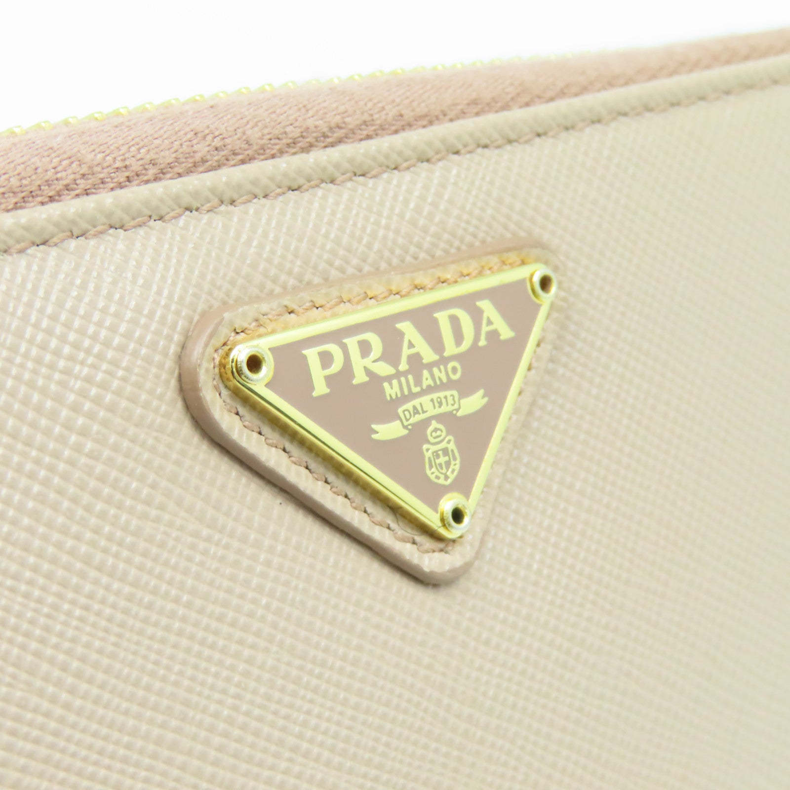 PRADA 牛皮皮革Long Wallet金扣長錢包淺粉紅色