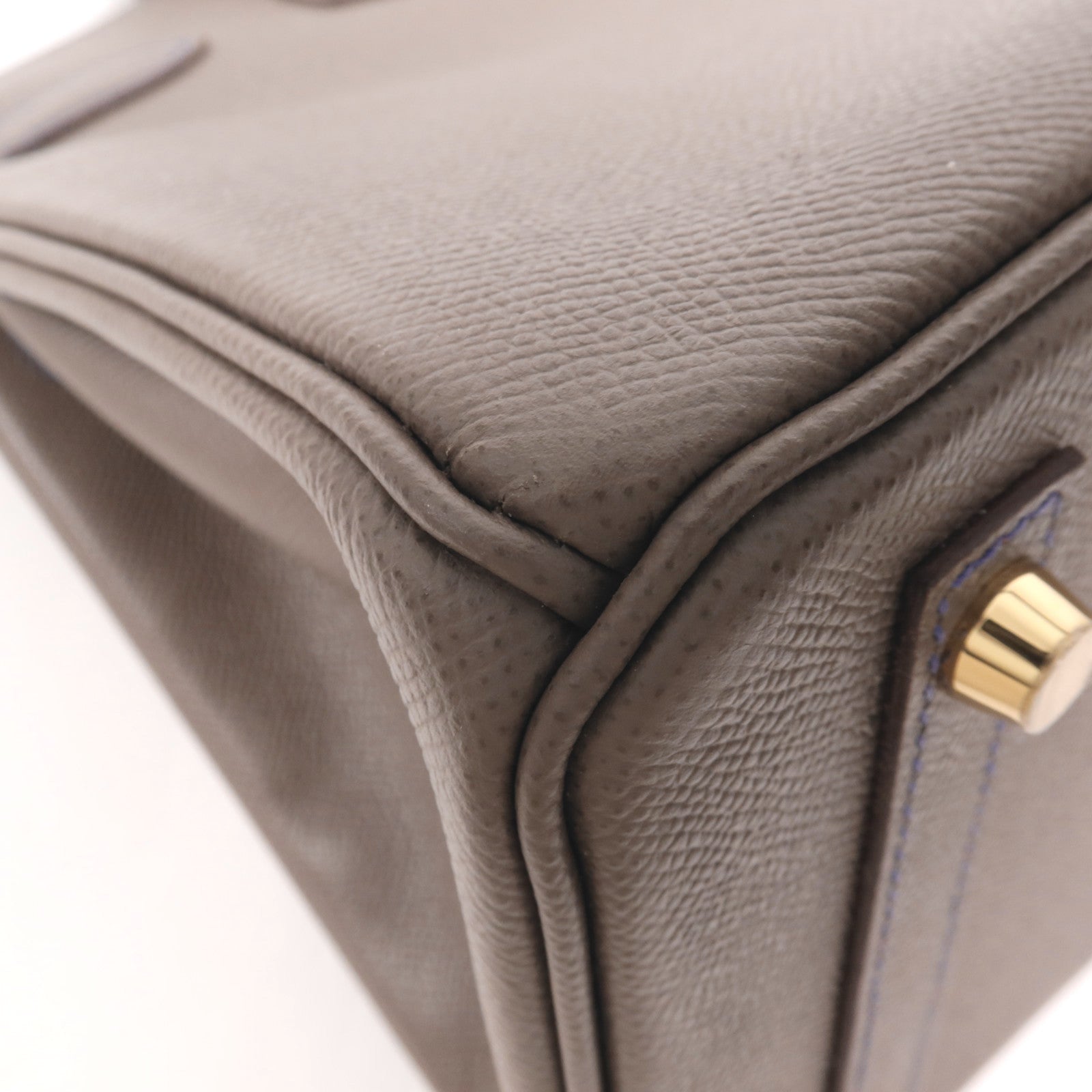 HERMES Epsom皮革Birkin 30金扣手挽袋Etain